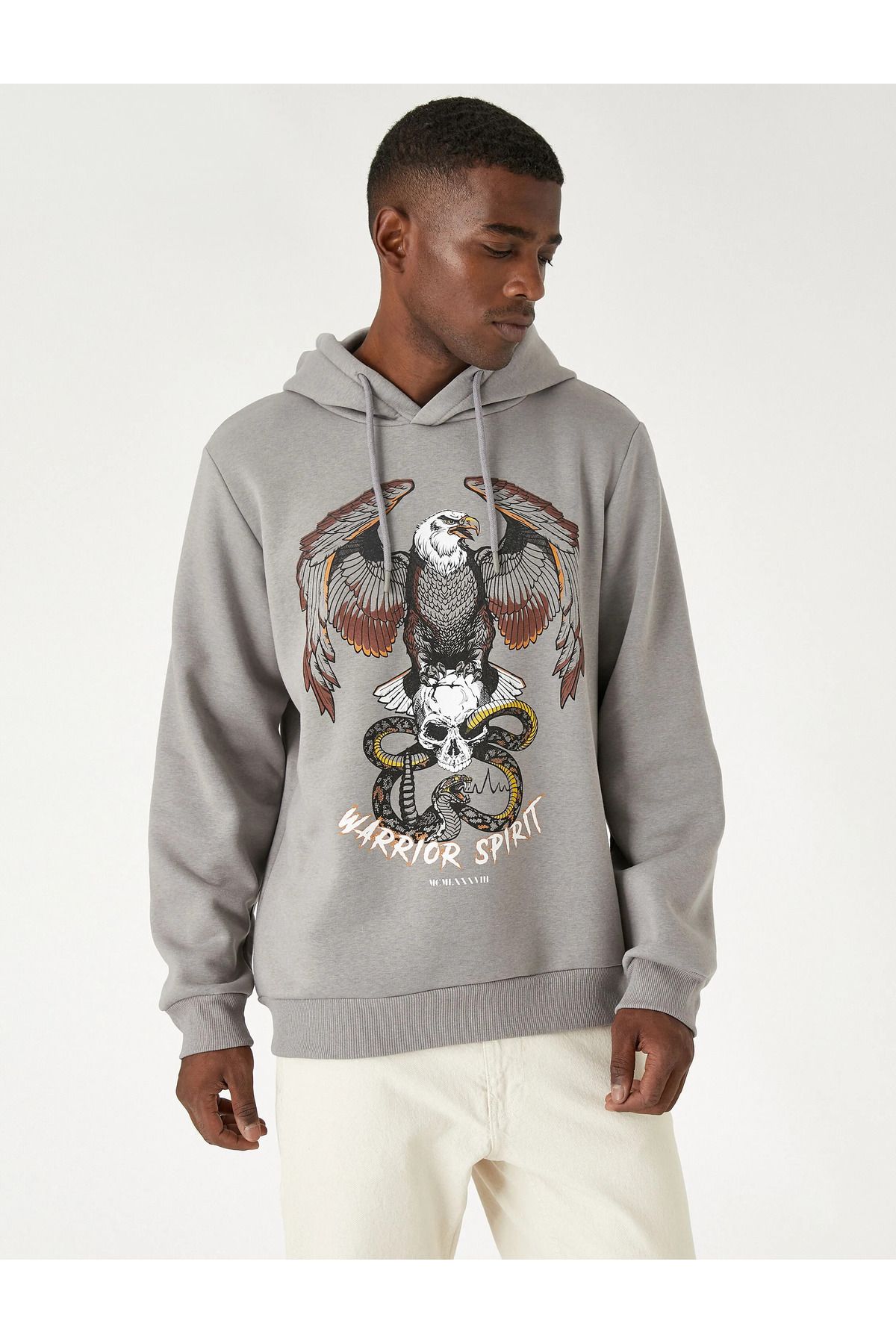 سویشرت مردانه خاکستری کوتون | SS0000000016917 اورجینال - تصویر 2