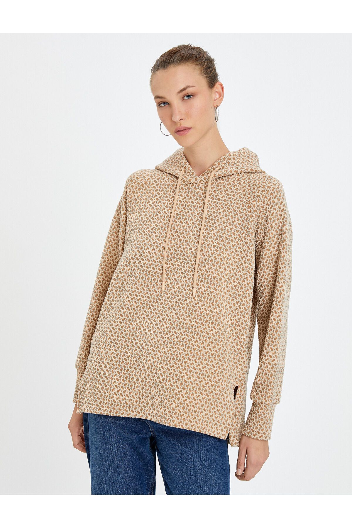 سویشرت زنانه بژ کوتونKoton | SS0000000037218 اورجینال - تصویر 3