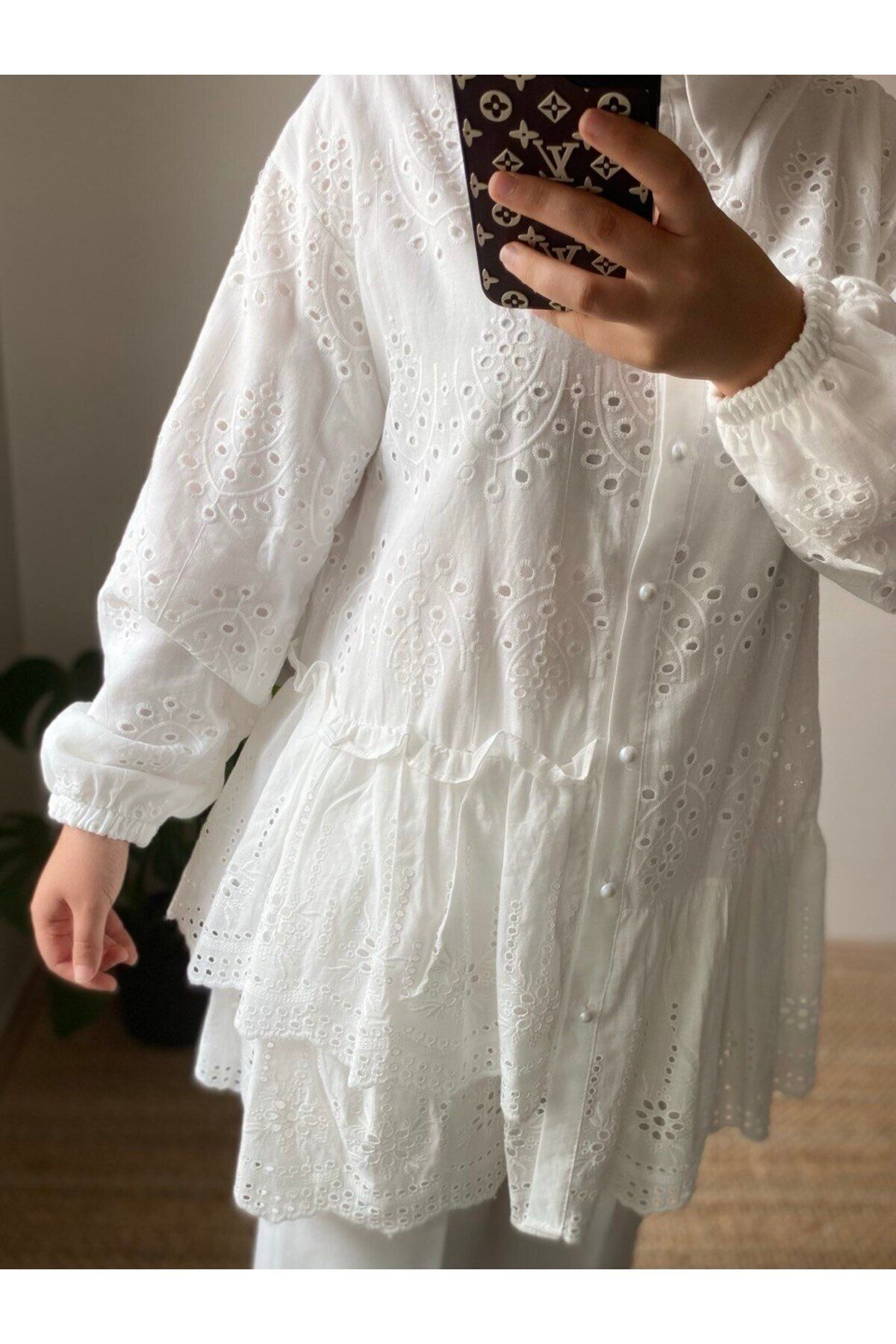 TRİQO-Frilly Scallop Tunic Shirt - Stylish DesiGn 3