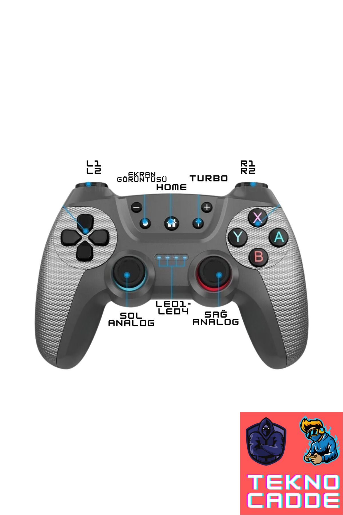 2.4G Kablosuz PC-LAPTOP-Android TV-TVBOX-TABLET TELEFON Uyumlu 2 Adet Joystick Kol 7