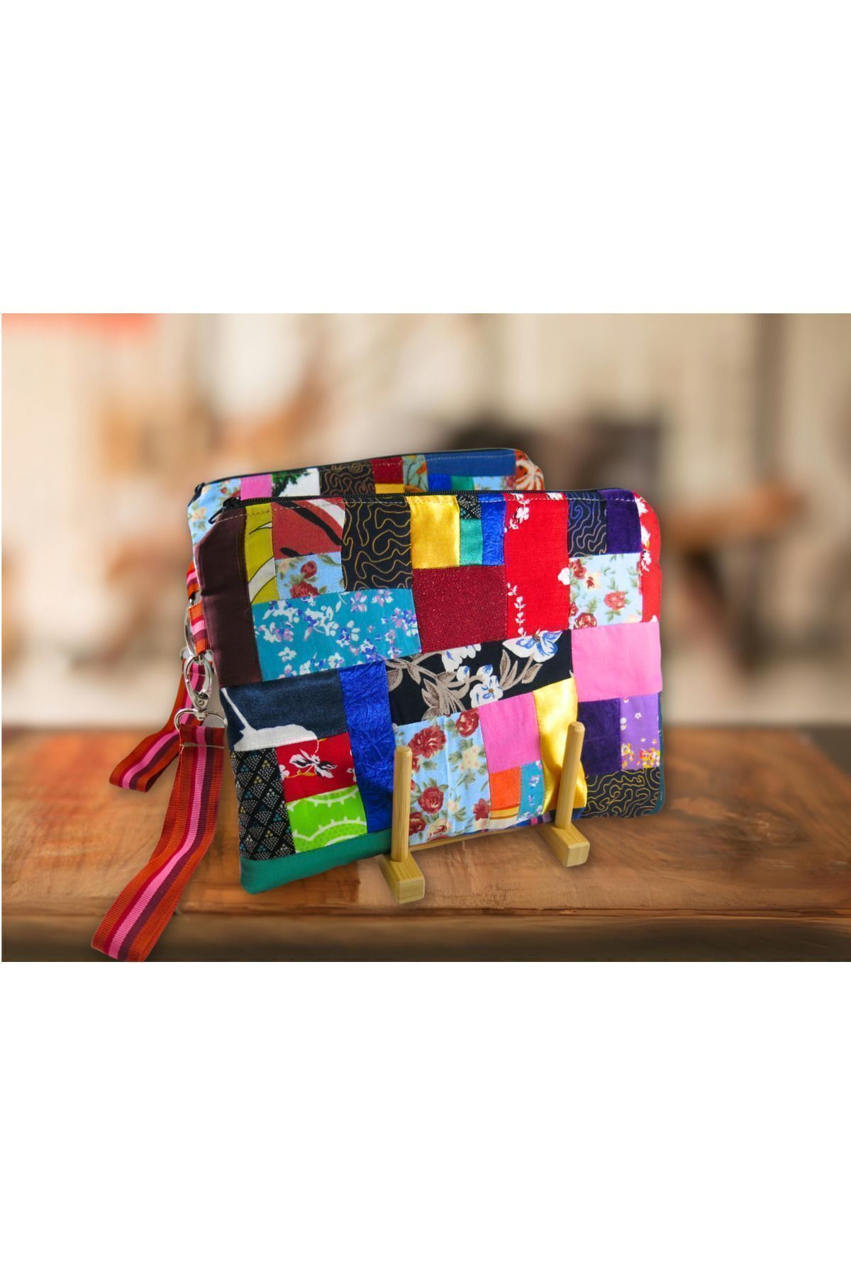 BL Atölye Pop-art Kırkyama Clutch - El Çantası - Portföy Çanta görsel 5