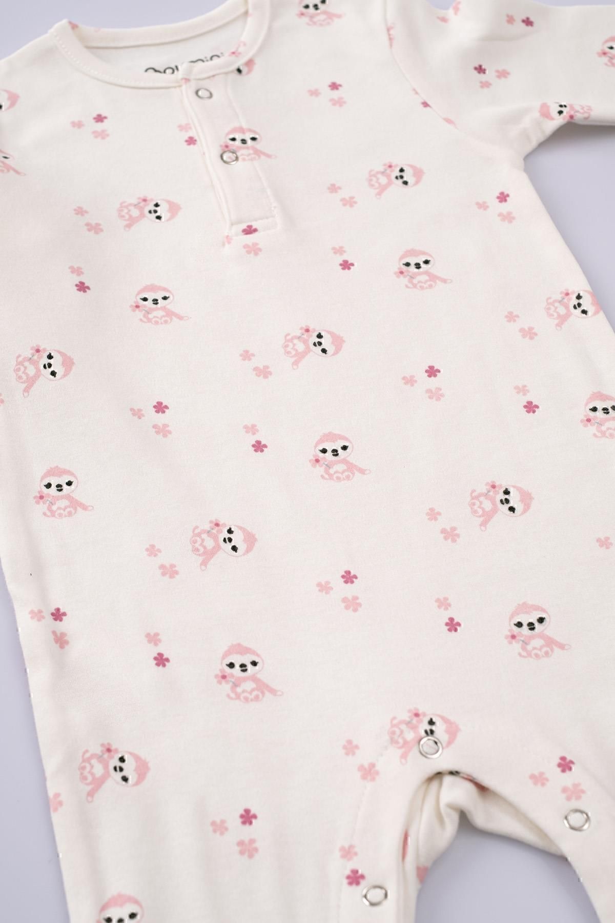 Boumini Bebek Uzun Kollu Çıtçıtlı Tulum Pembe Miskin fotoğrafı 3 (önizleme)