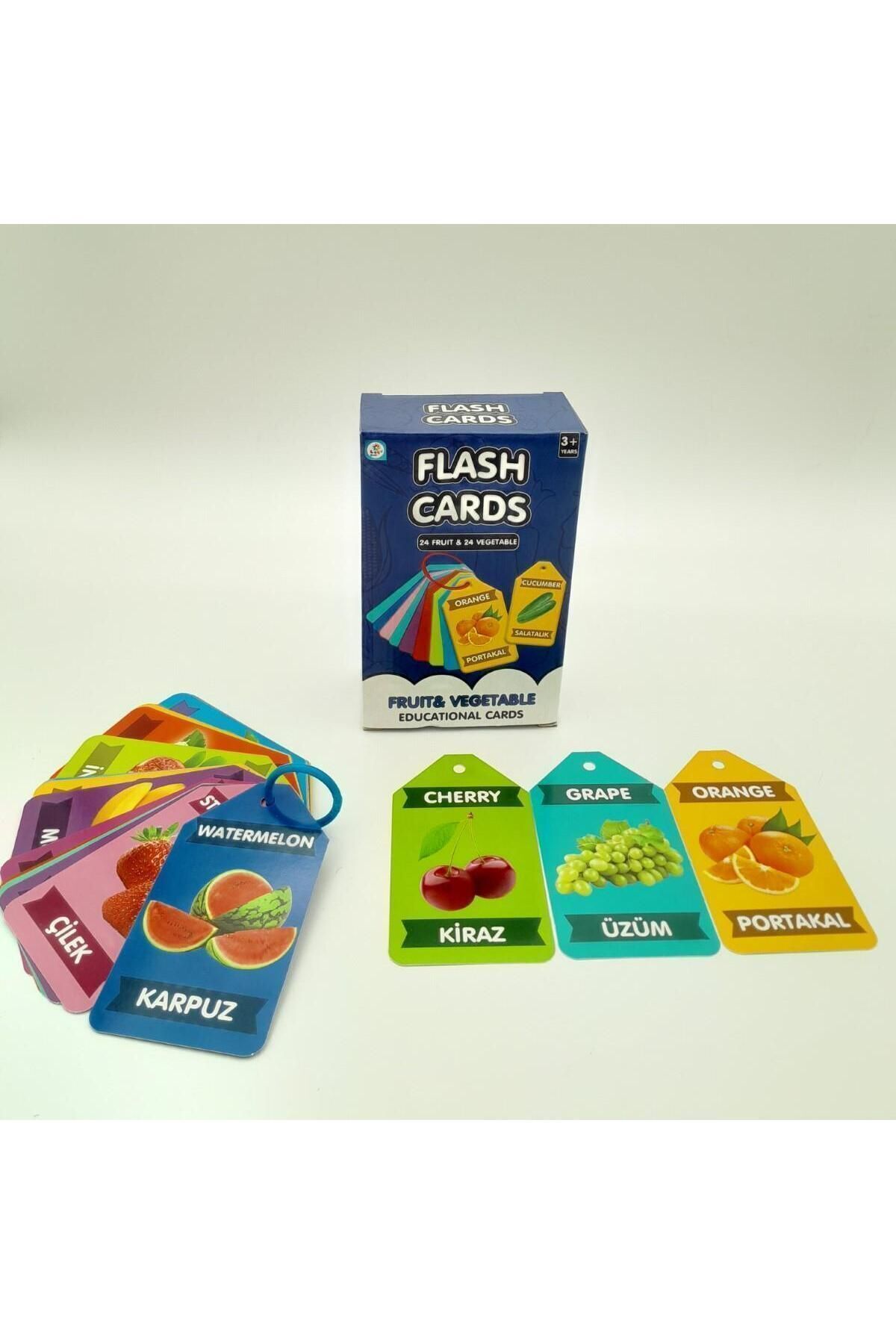 LAÇO Türkçe - Ingilizce Eğitim Oyunu Flash Kartlar Ilk Kelimelerim Meyve-sebze 48 Parça fotoğrafı 2 (önizleme)