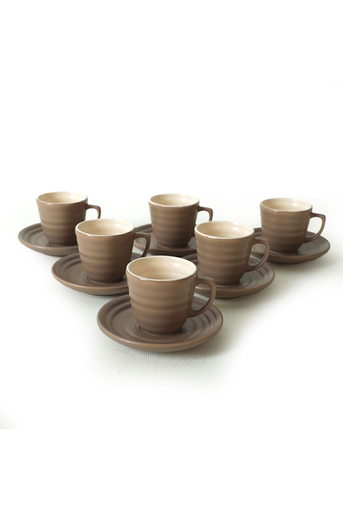 Keramika-Set de cafea Neva Matte Soil Taupe / Cream 12 piese pentru 6 persoane 2