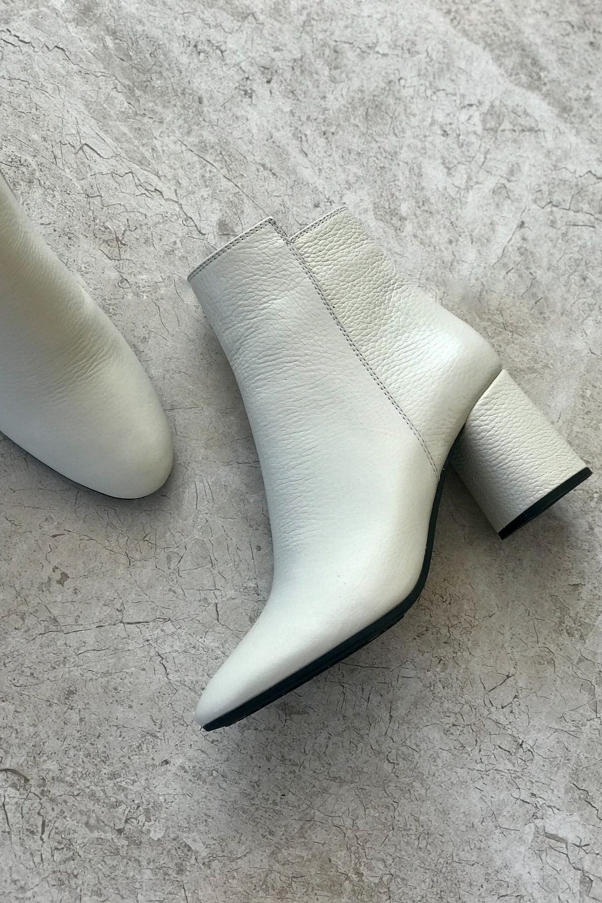 TUNAELLİ-Nude Colored Women's Boots - Genuine Natural Leather & Bootie 2