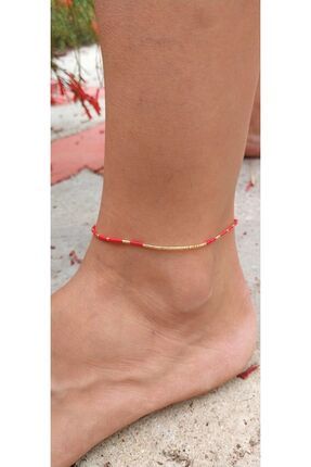 Genel Markalar Kırmızı Dore Miyuki Boncuk Halhal