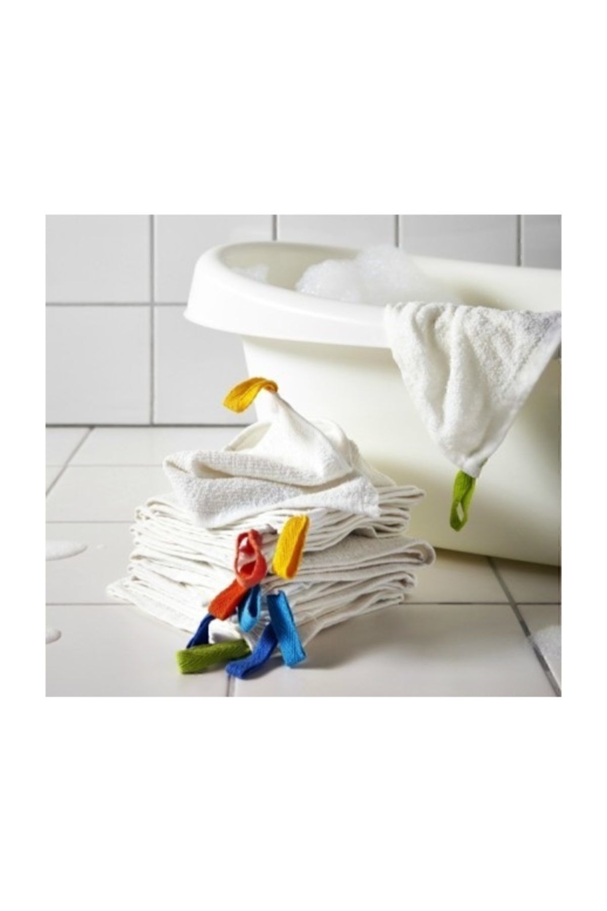 IKEA-Set de prosoape unisex pentru copii Krama alb 10 bucăți 30x30 cm șervețel pentru copii 2