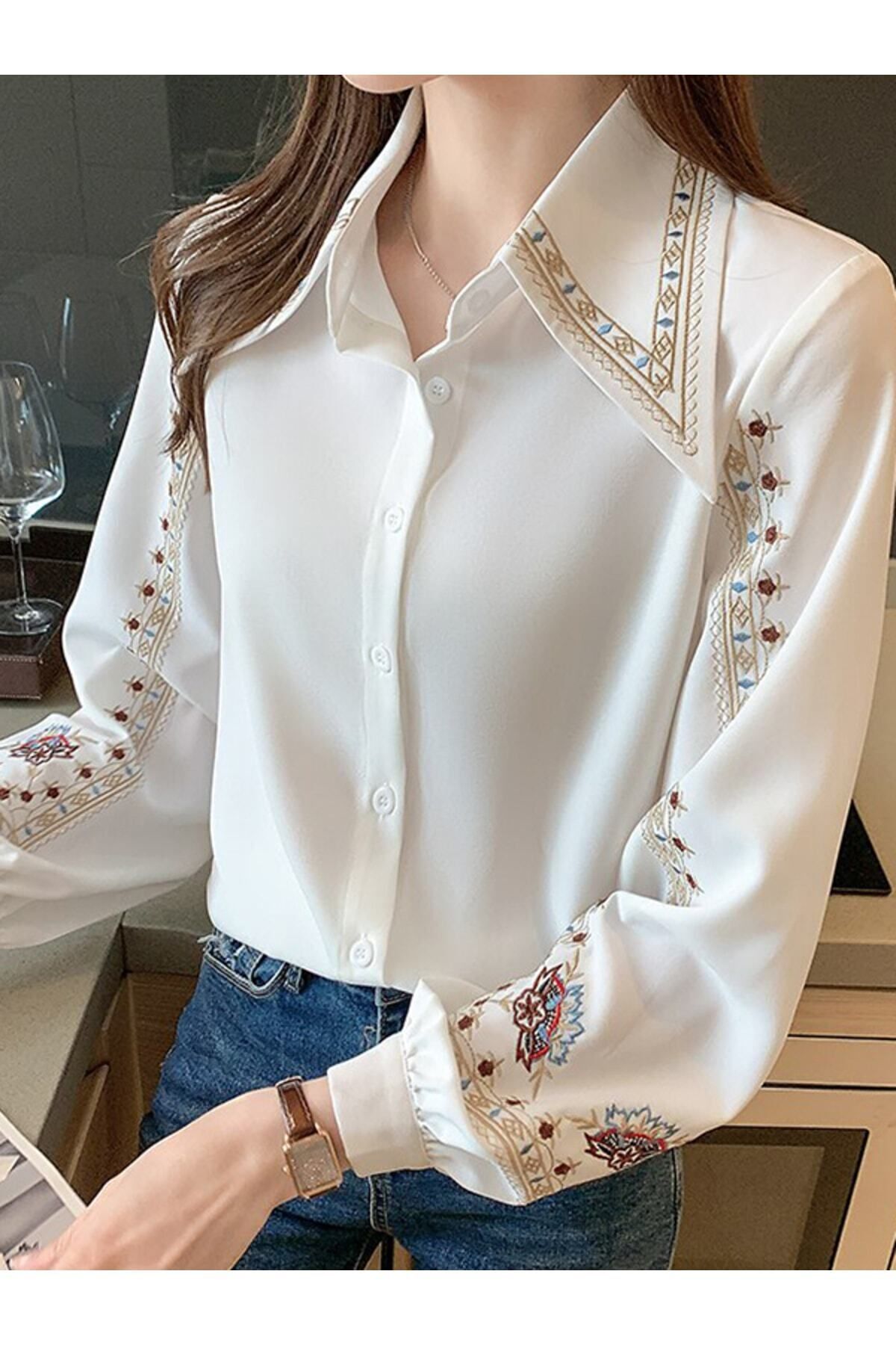 chemise brodée