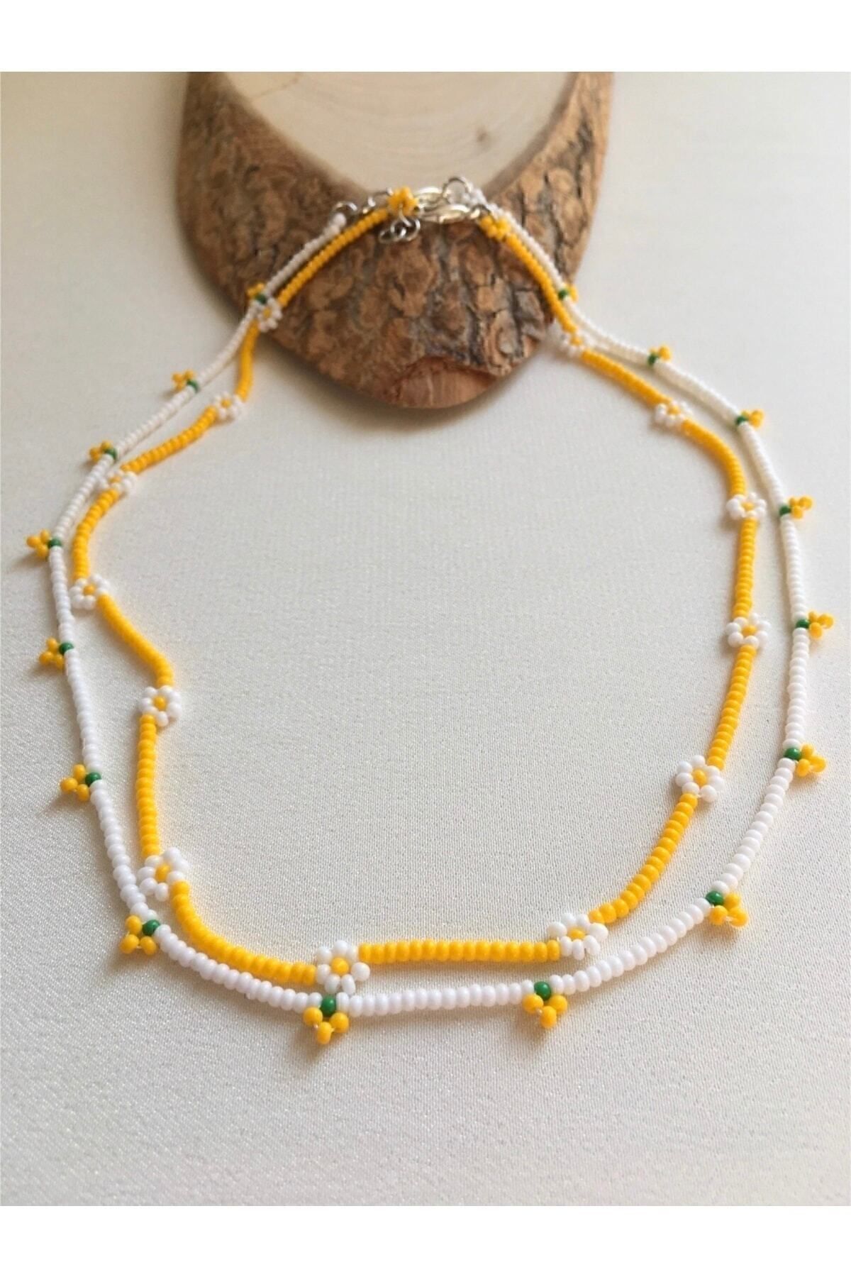 Handmade-Minimal Lemon Double Necklace Set 2