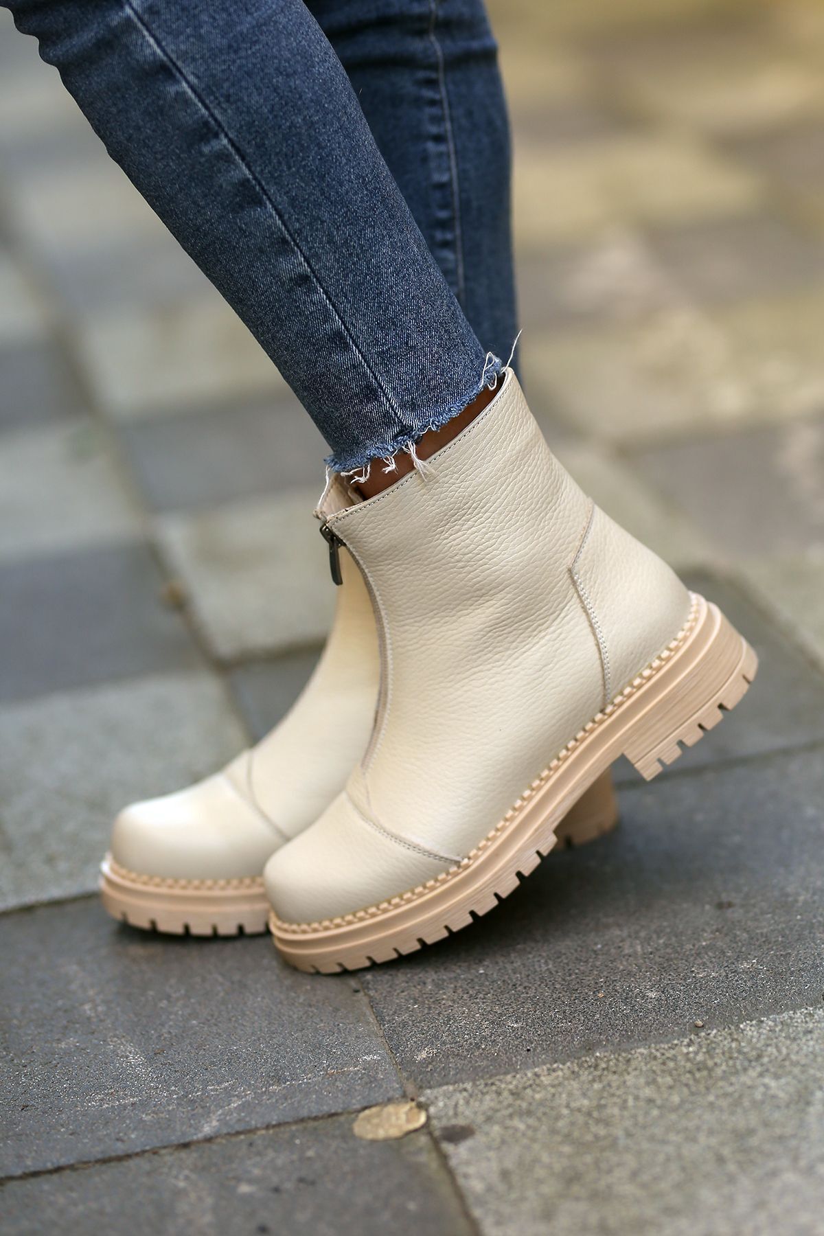 بوت مردانه بژ EREN SHOES BAG | İSLAND اورجینال - تصویر 8