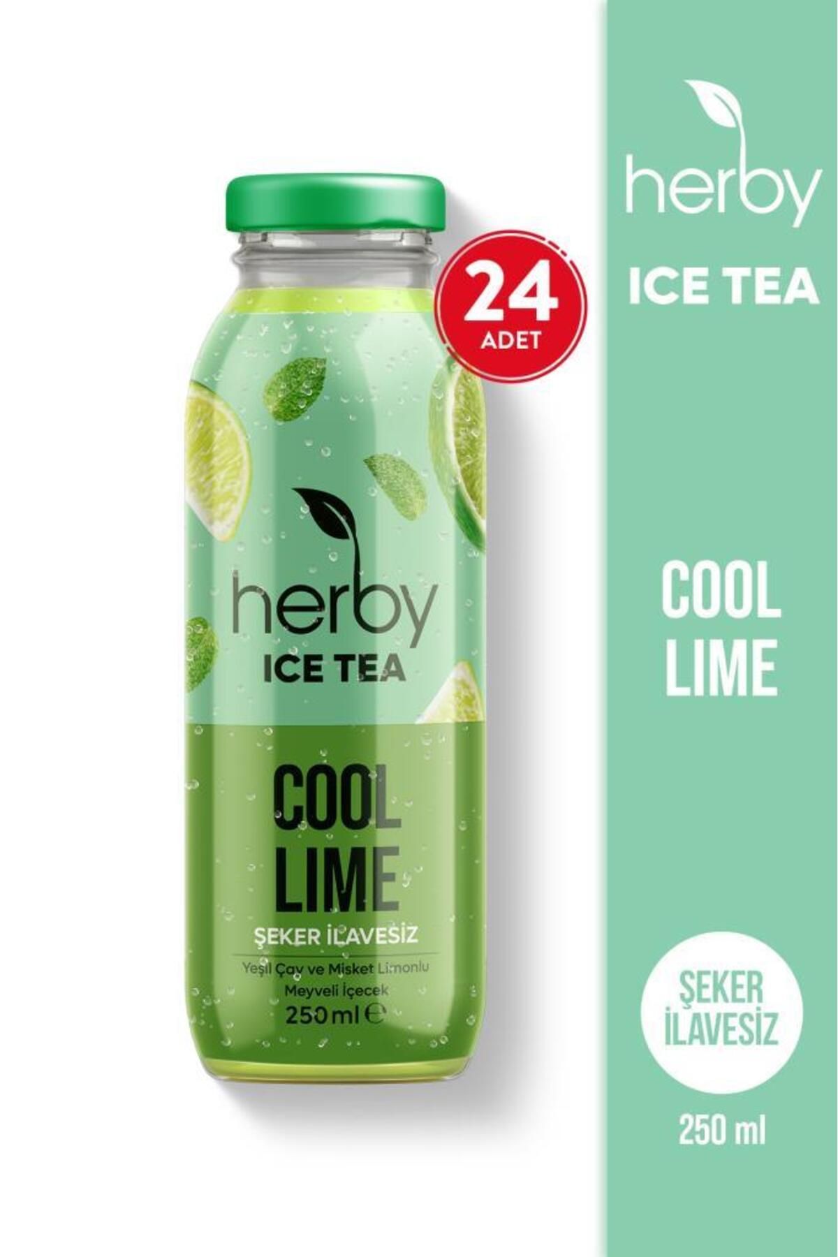 Herby Ice Tea Cool Lime Soğuk Çay Şeker İlavesiz 250 ml x 24