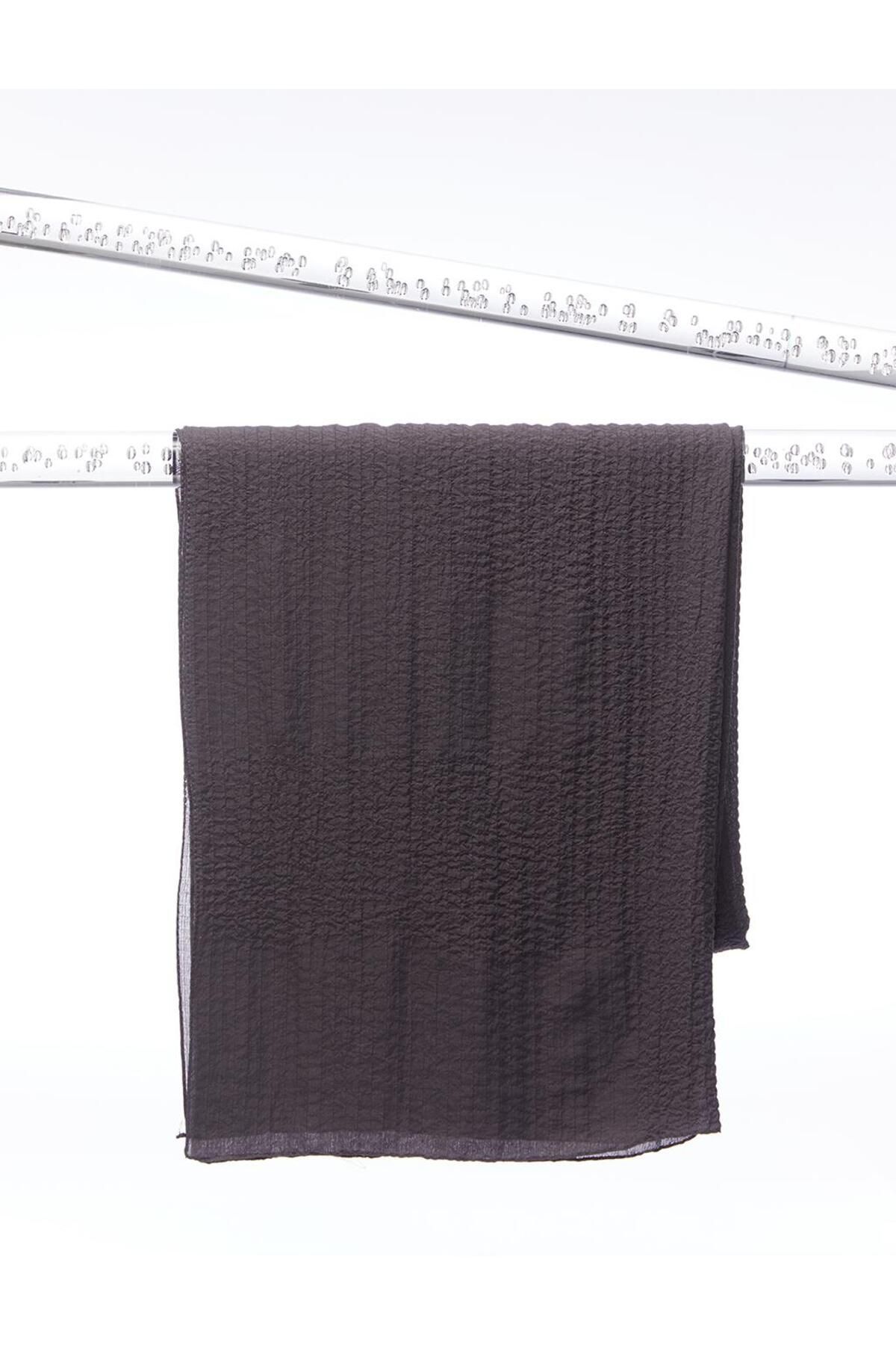 Kayra-Square Textured Shawl Anthracite 2