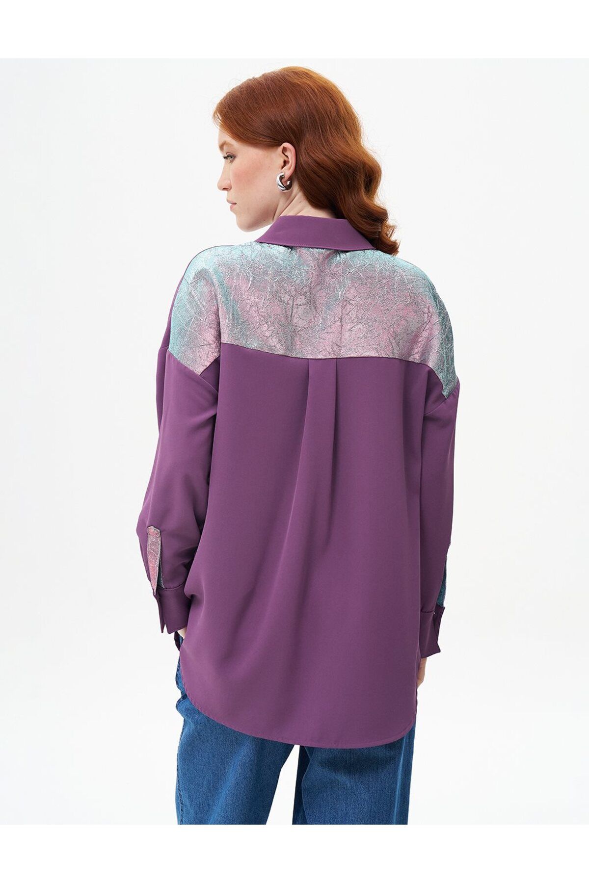 Kayra-Lilac Tunic - Jacquard Garnished and Layered 5