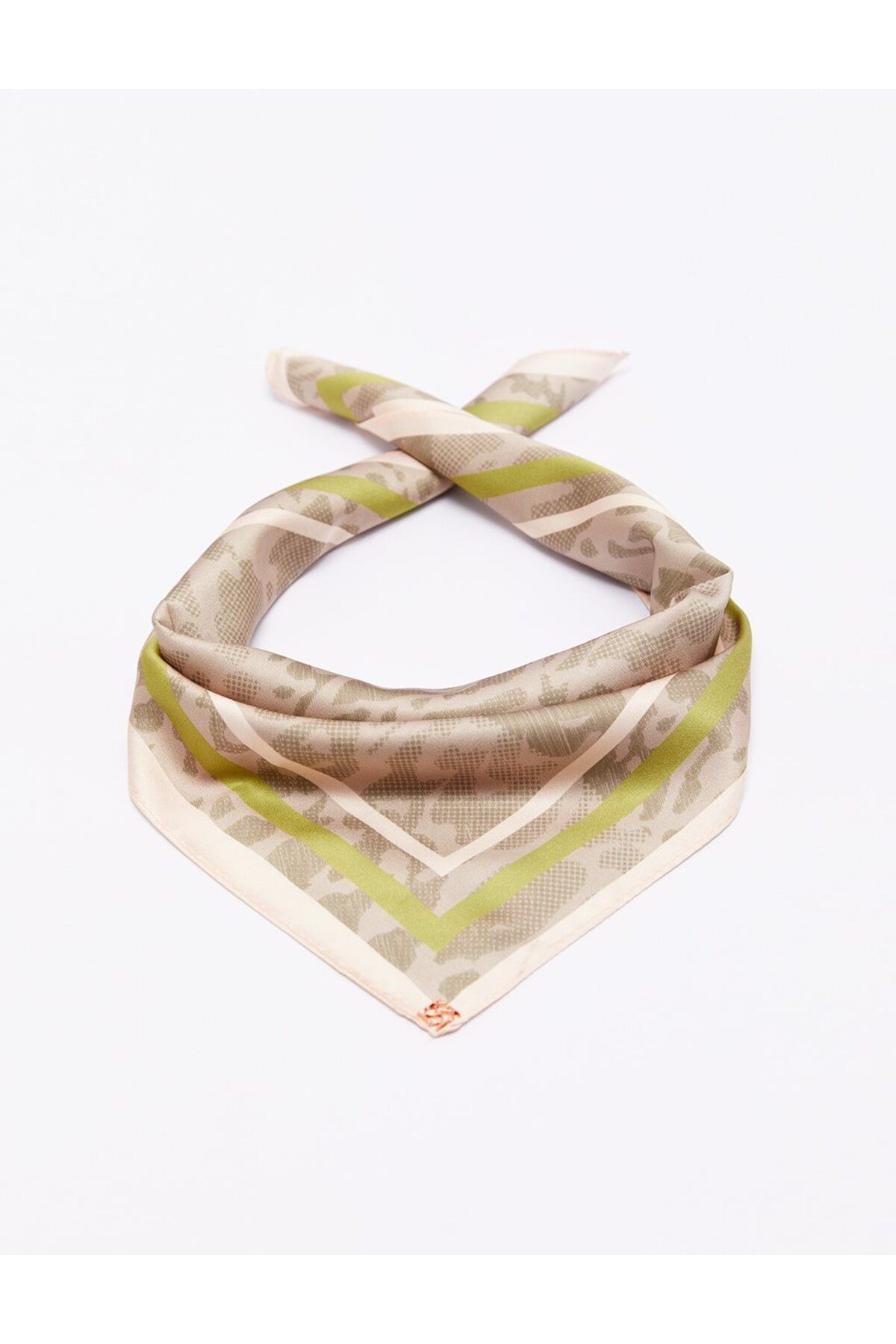 Kayra-Esarfa Animal Print Bej-Kaki 2