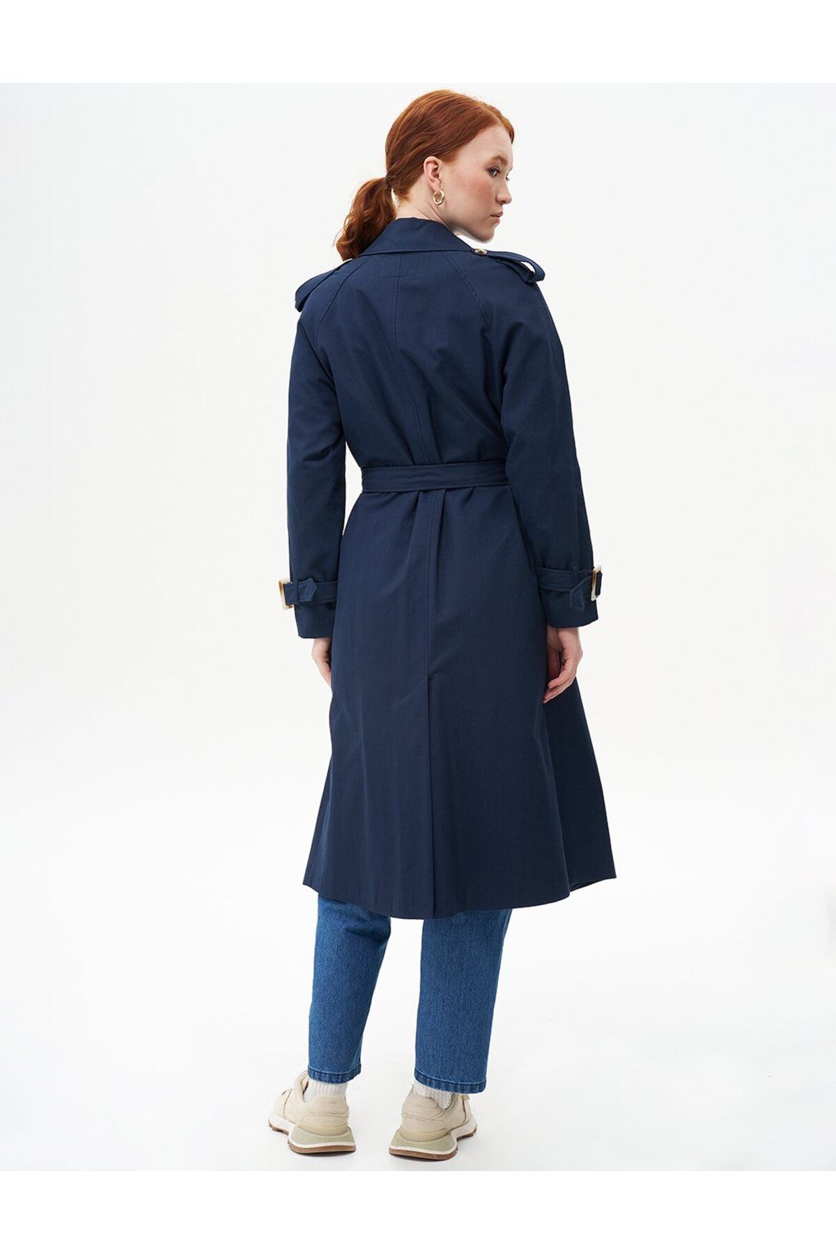 Kayra-Σκούρο Navy Blue Διπλό Καπάκι - Λεπτομέρεια ζώνης 7