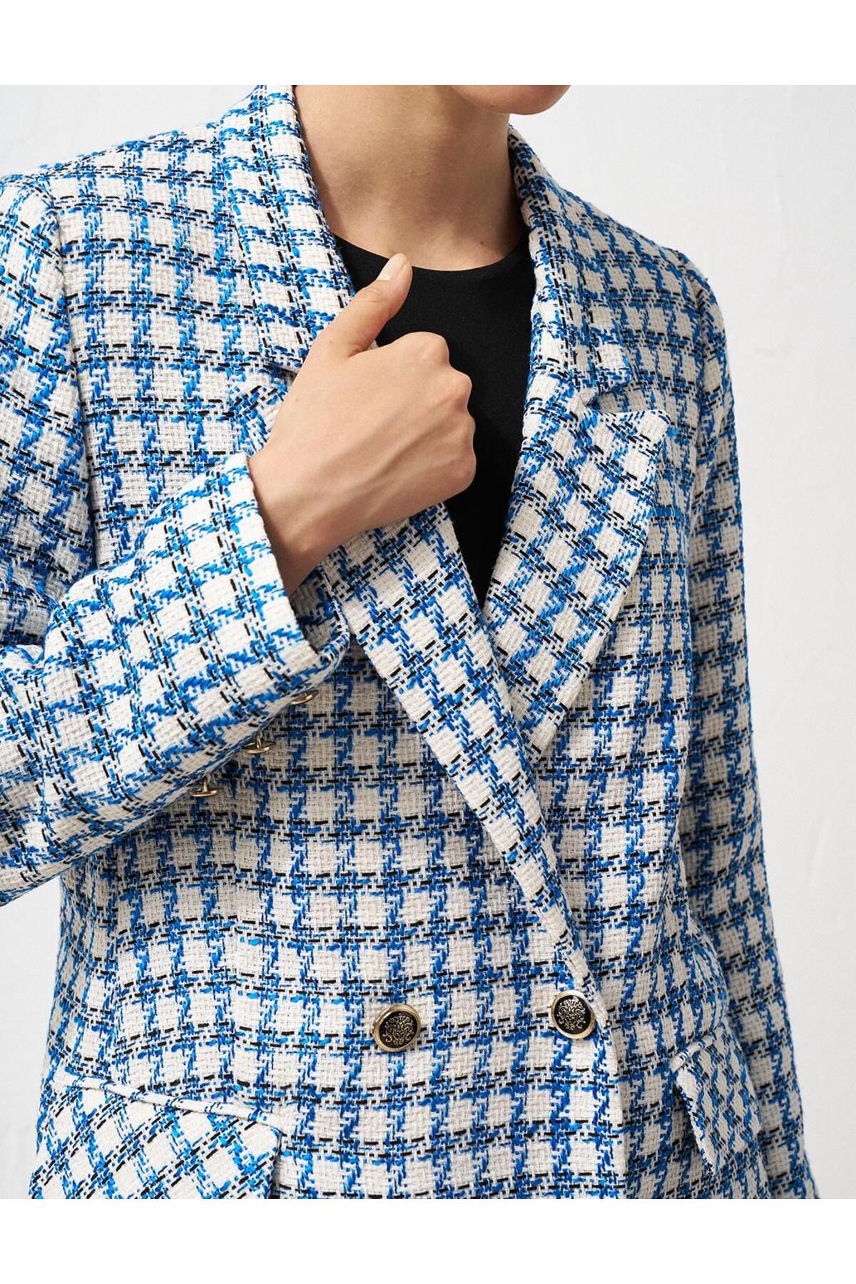Kayra-Sacou Blazer în carouri colorat Saks 7