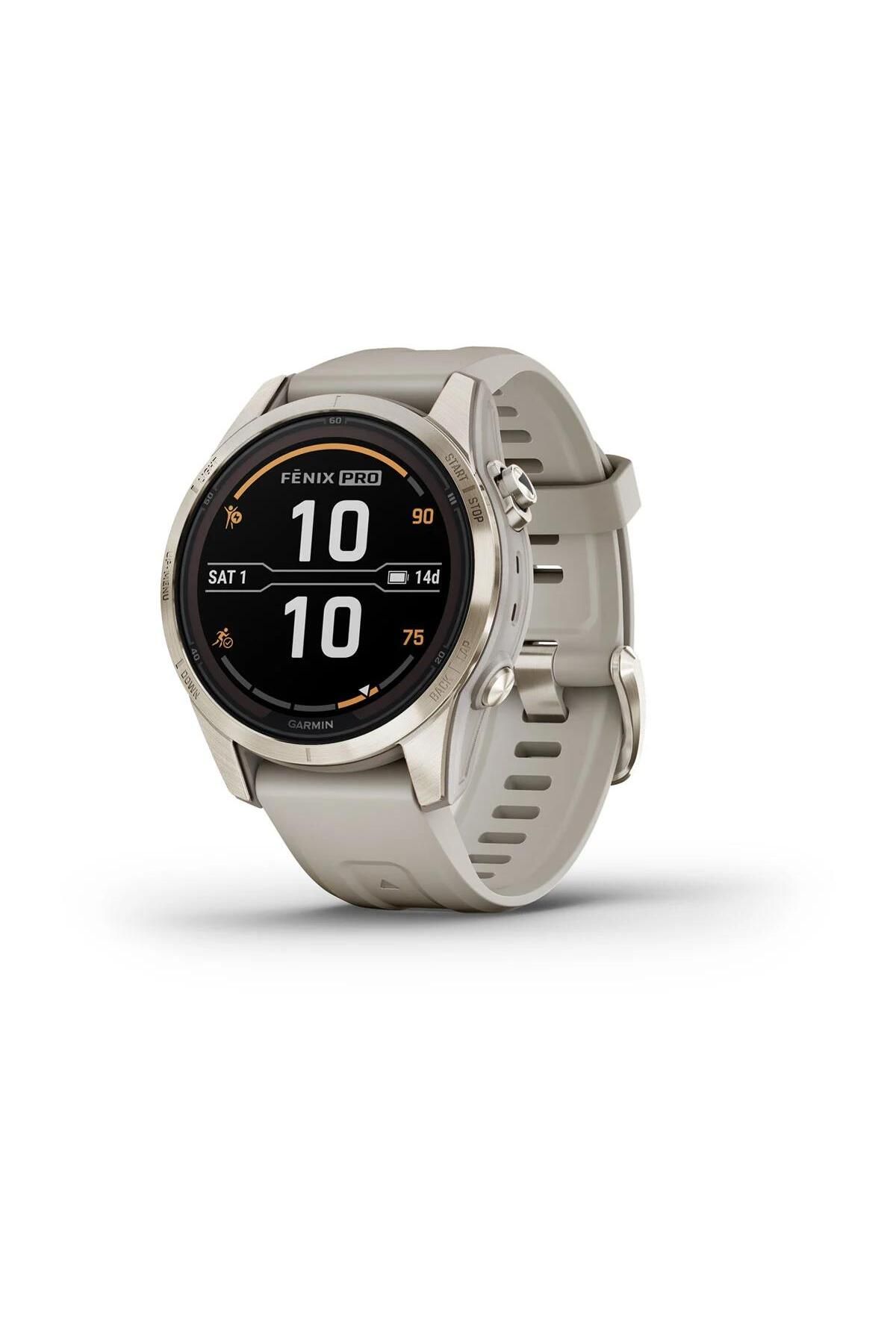 Garmin-GARMIN FENIX 7S PRO - SAPPHIRE SOLAR EDITION-SOFT GOLD WITH LIGHT SAND BAND 2