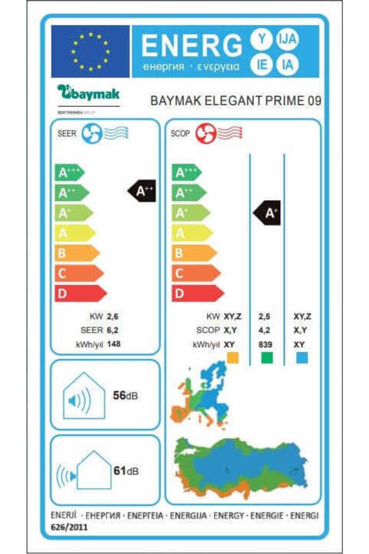 Baymak (MONTAJ DAHİL) Elegant Prime 18.000 Btu A Inverter Klima-3