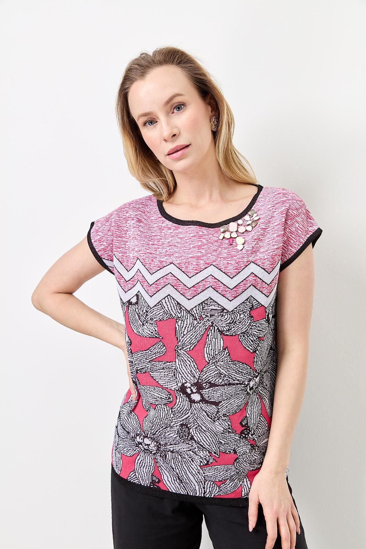 Two Mail-Low Sleeve Knitwear PINK 1