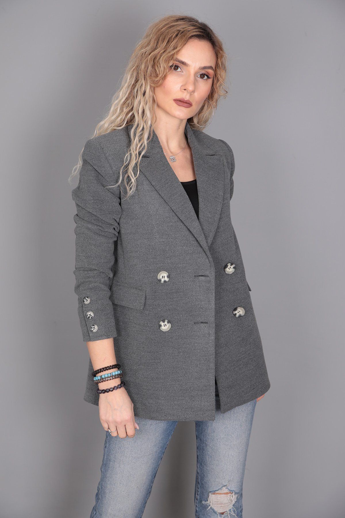 ÖNDER ÖZSOY-Jachetă Blazer Oversize Stamp-Antracit 3