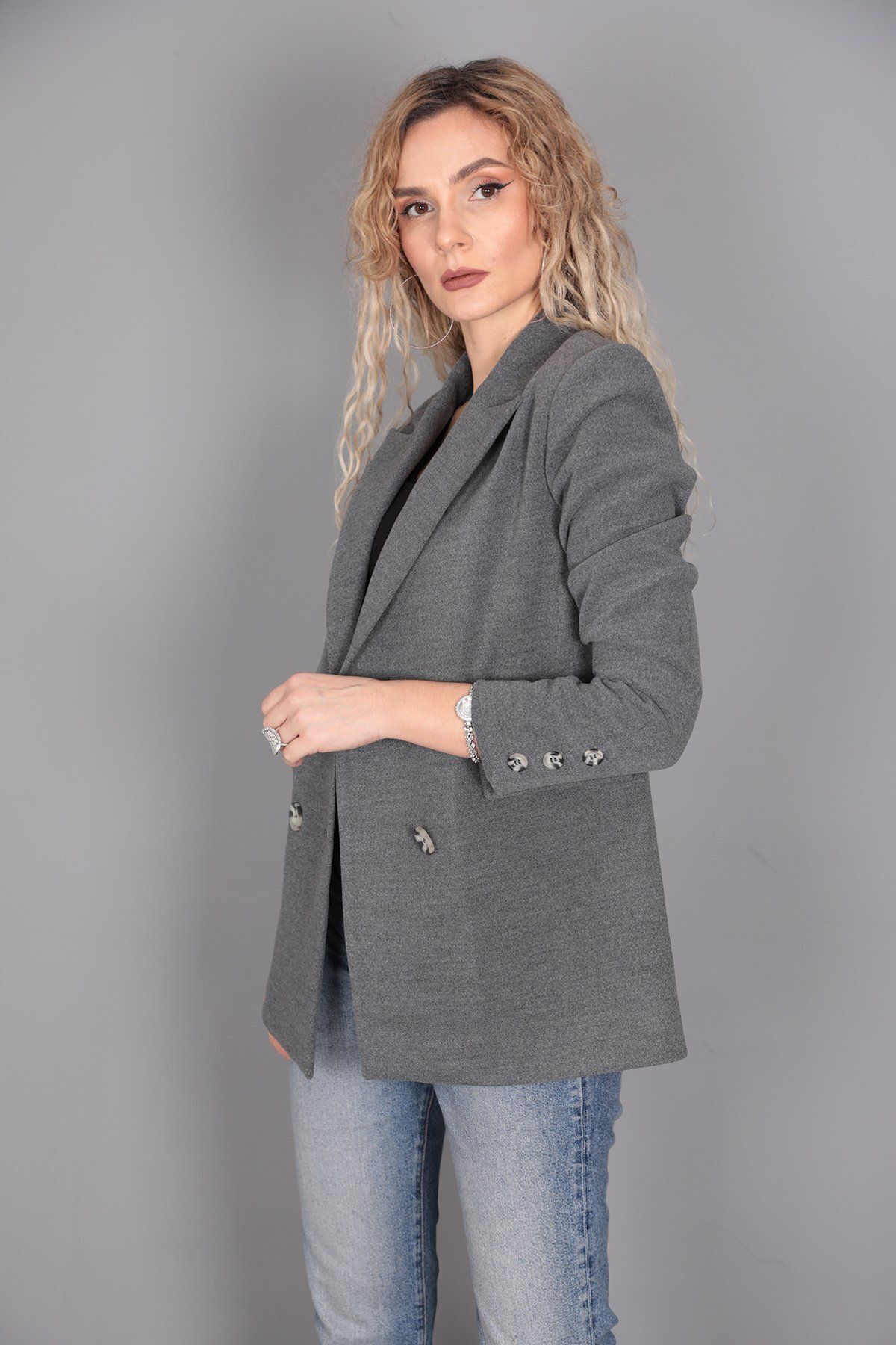 ÖNDER ÖZSOY-Jachetă Blazer Oversize Stamp-Antracit 6