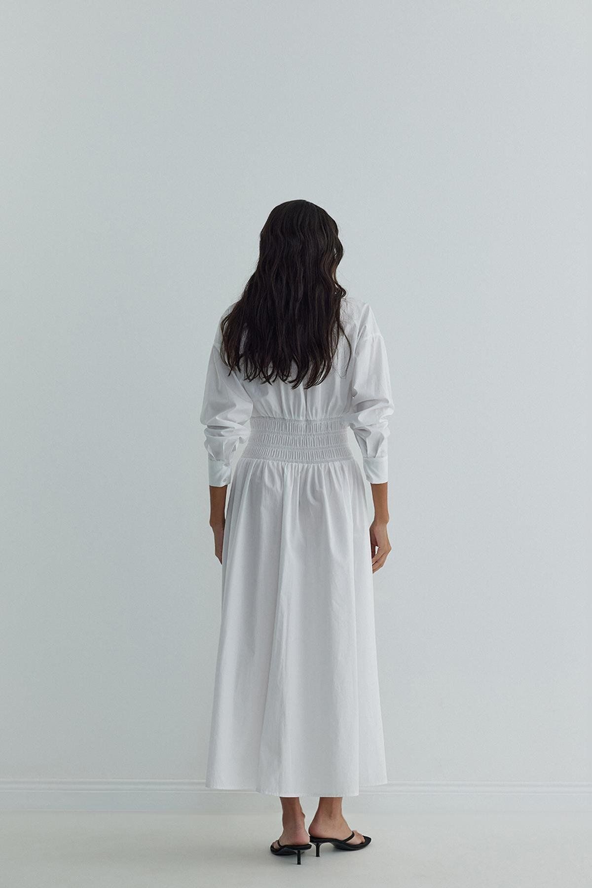 Suud Collection-Weißes Daisy-Maxikleid 6