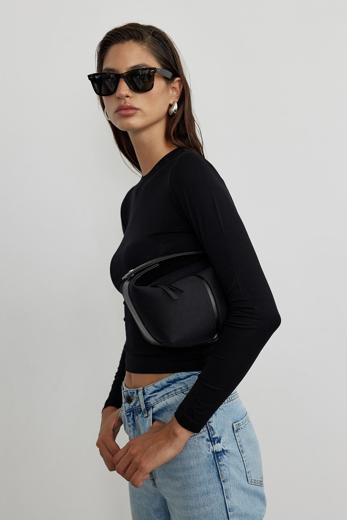 Suud Collection Siyah Archi Mini Bag görsel 2