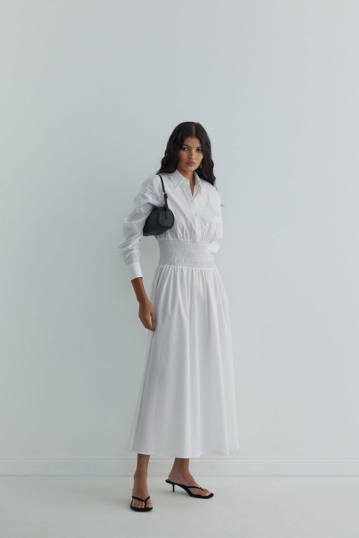 Suud Collection-Weißes Daisy-Maxikleid 5