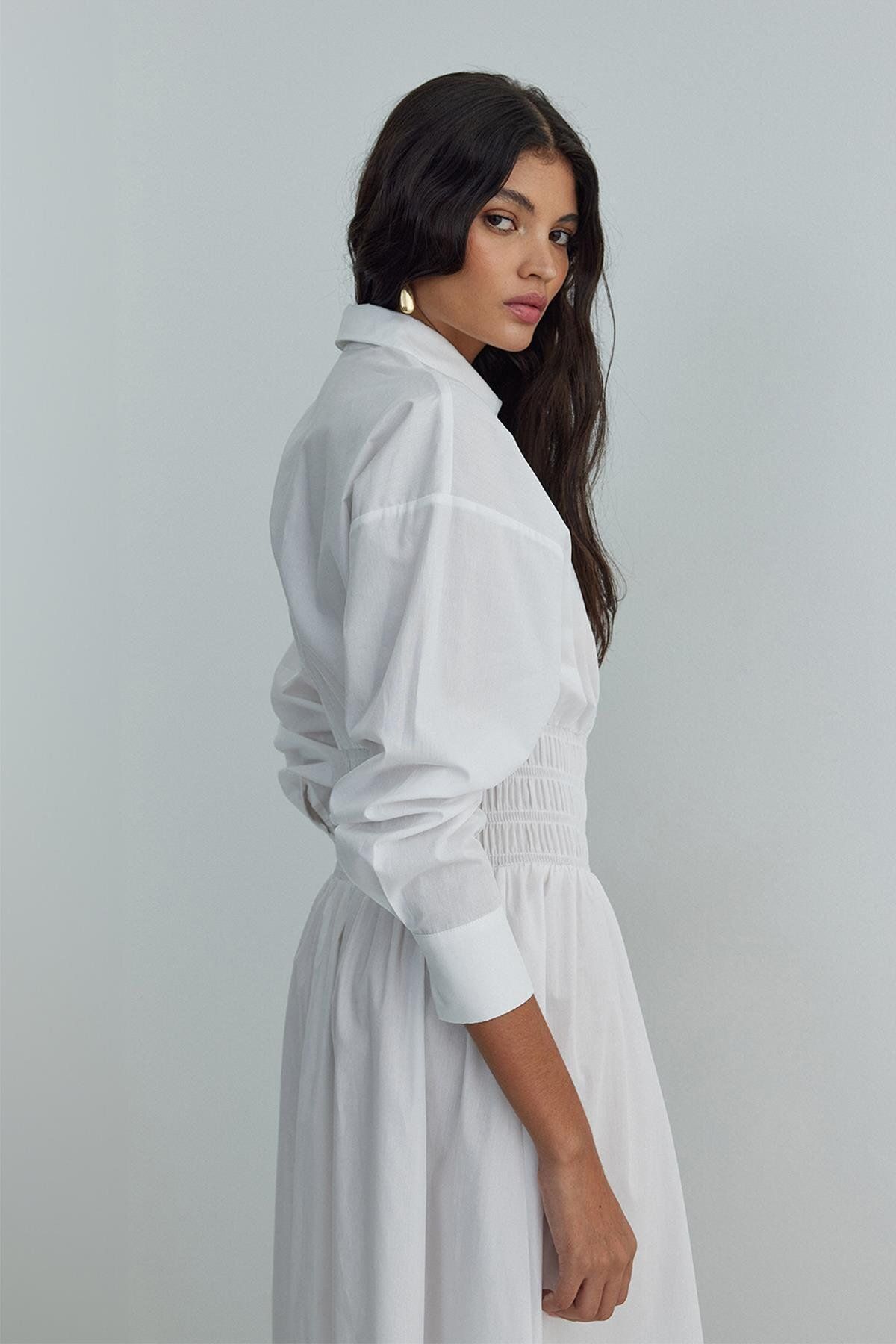 Suud Collection-Weißes Daisy-Maxikleid 3