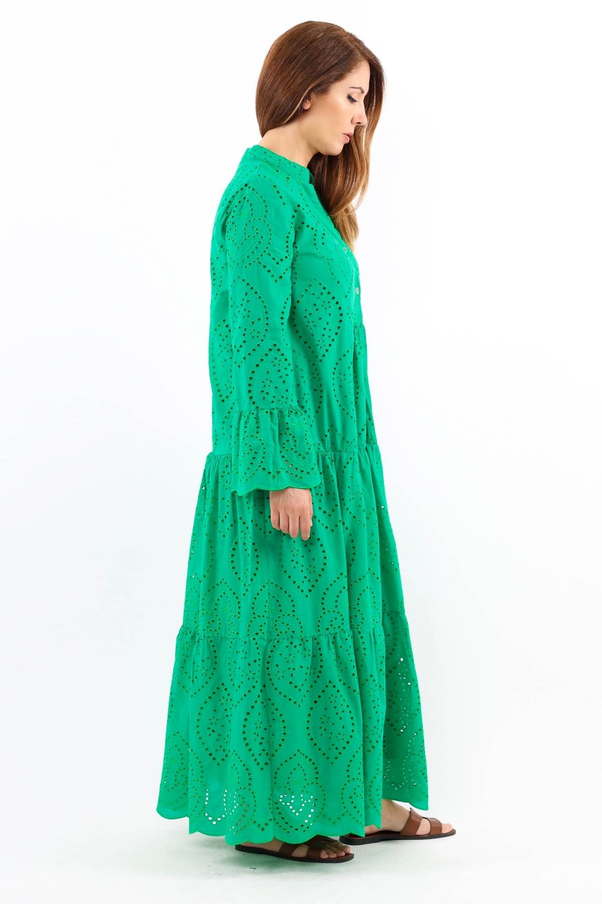 Ritnice-Green Long Dress - Prive Women's, Scallop Full Lined 4