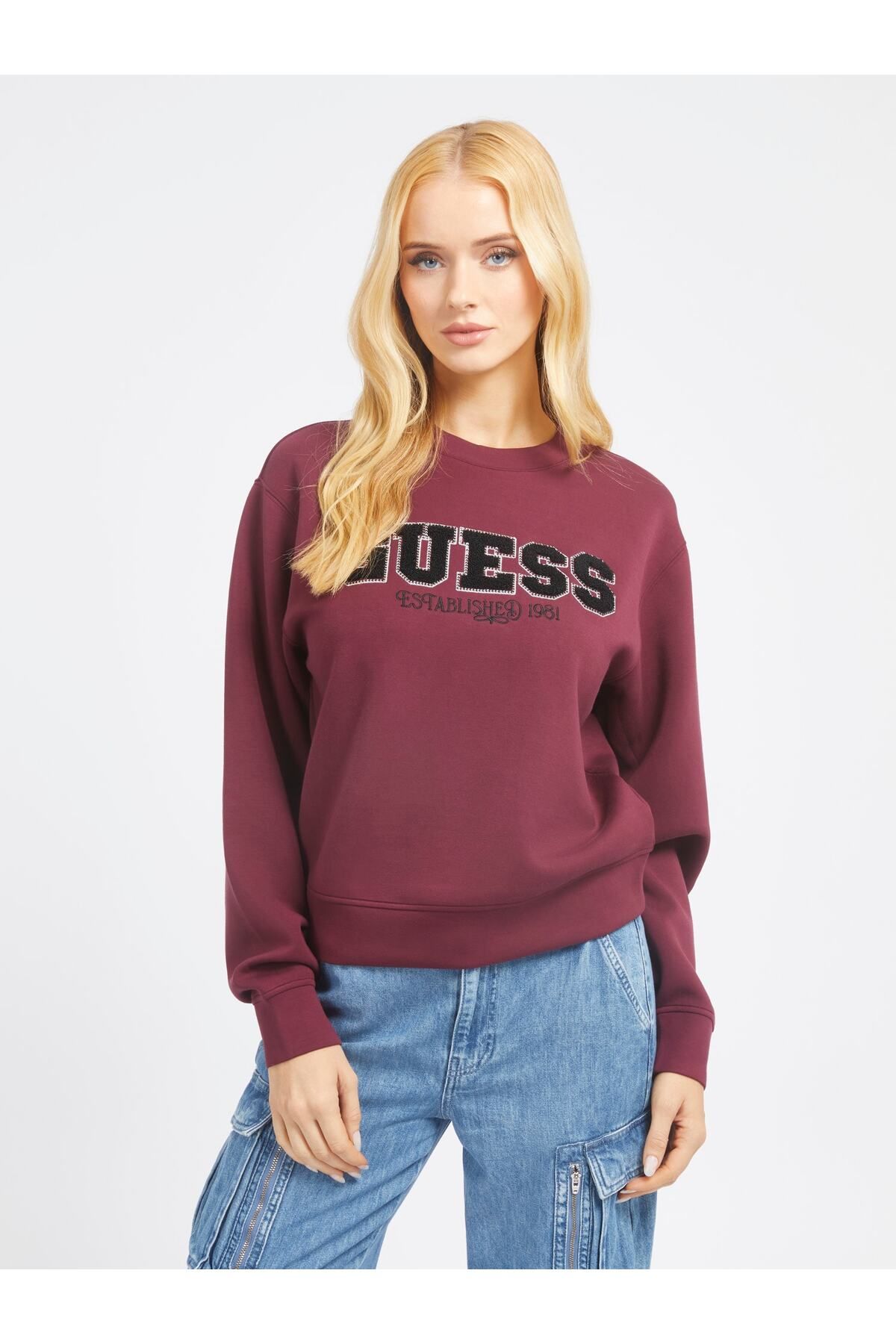 Guess Cn Embellished Kadın Sweatshirt