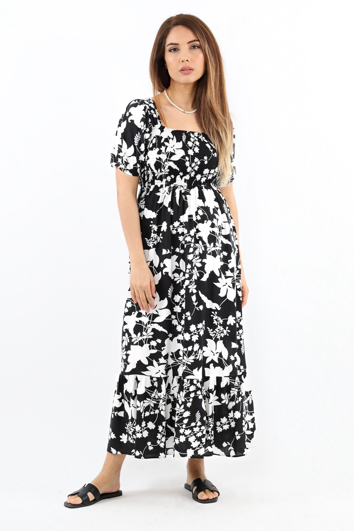 Ritnice-Rochie de damă lungă din viscoză neagră - Positano Gipeli 6
