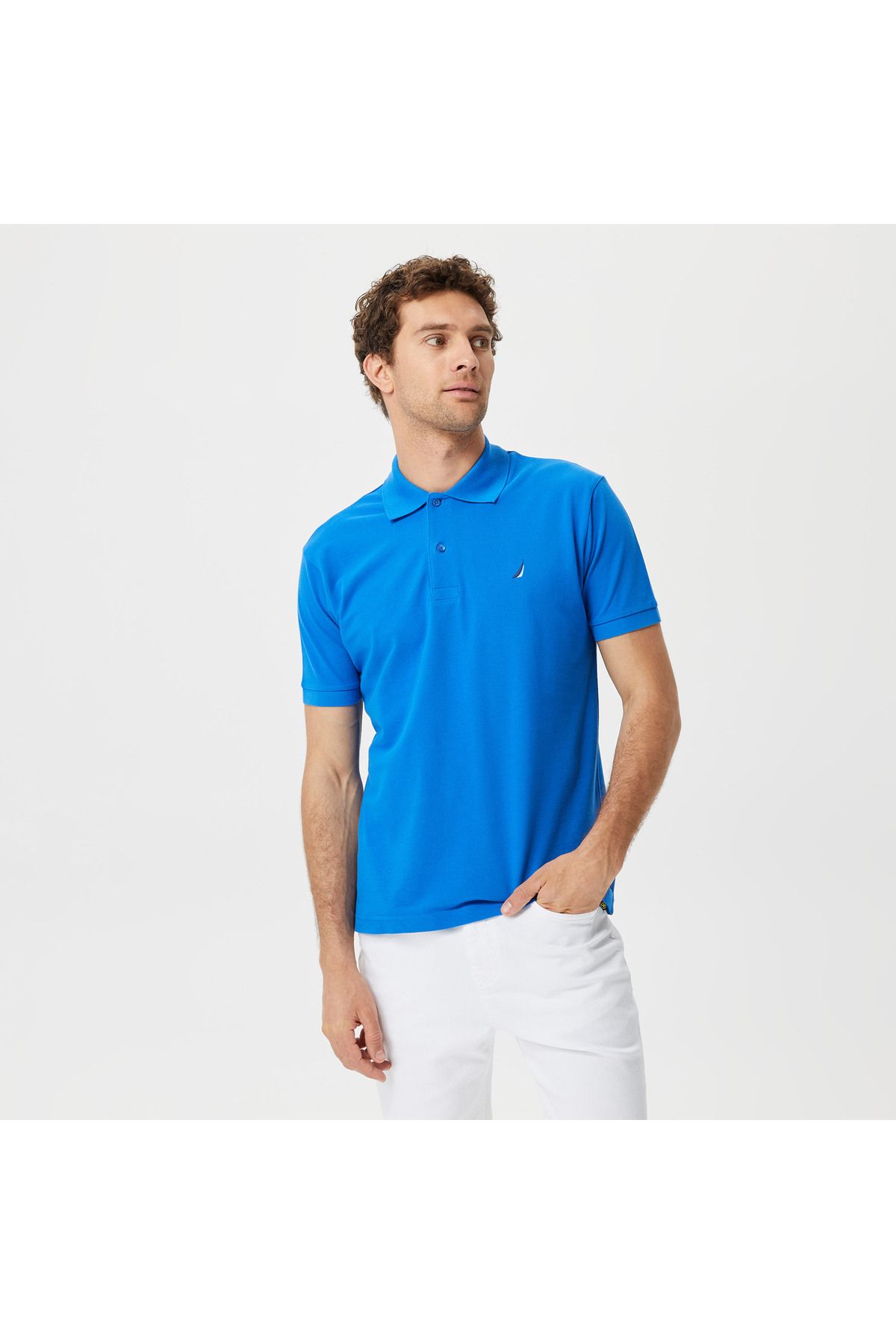 Nautica Erkek Mavi Classic Fit Kısa Kollu Polo