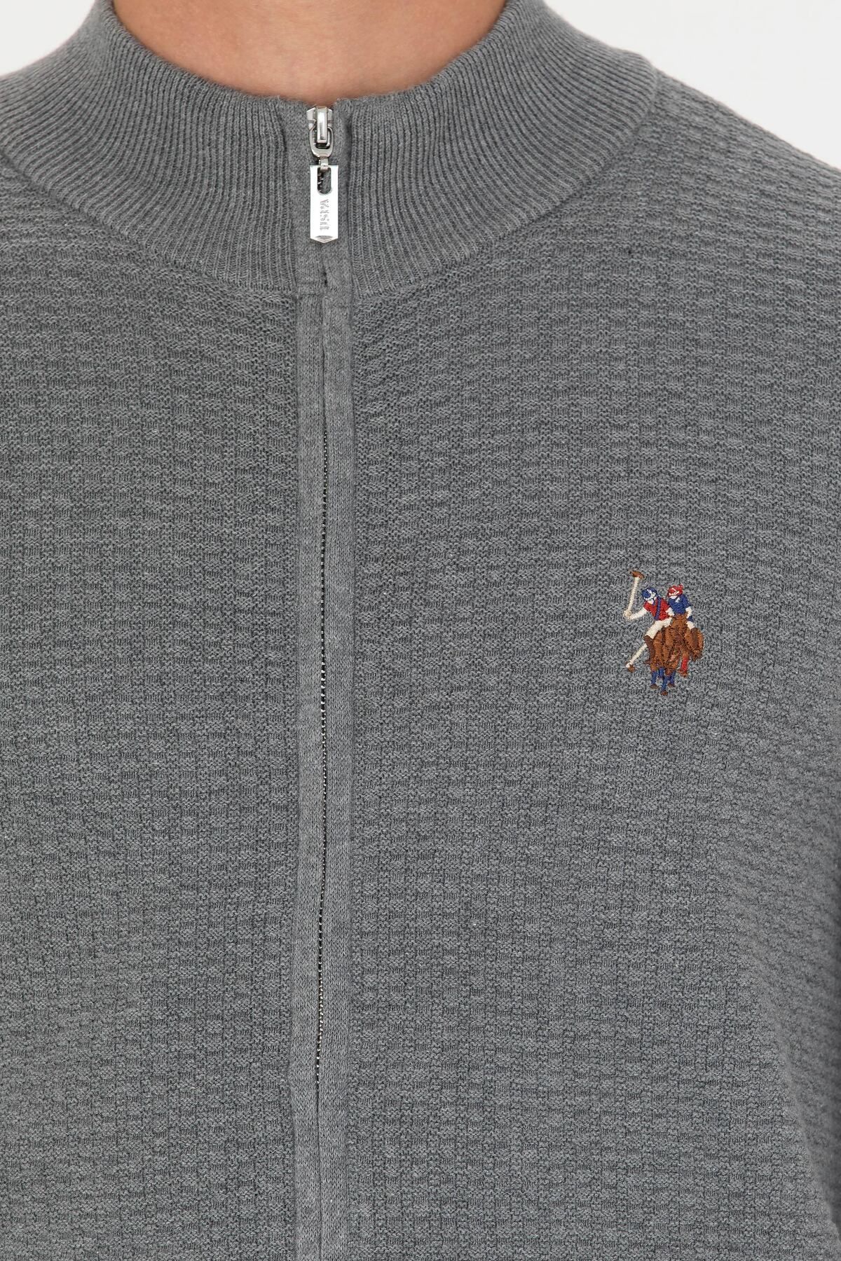 U.S. Polo Assn.-Pánská základní pletenina Stone Melange Cardigan 50268938 -Vr225 7