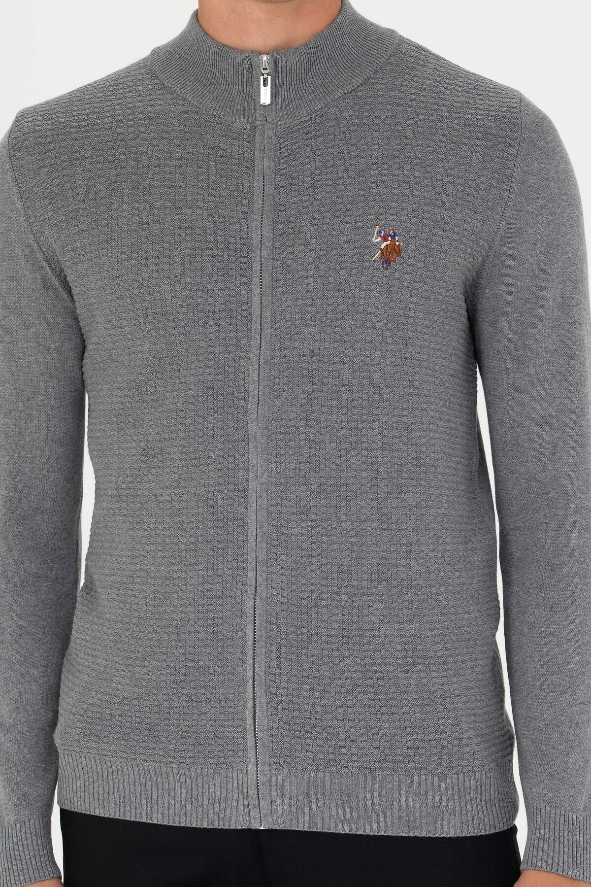 U.S. Polo Assn.-Pánská základní pletenina Stone Melange Cardigan 50268938 -Vr225 6