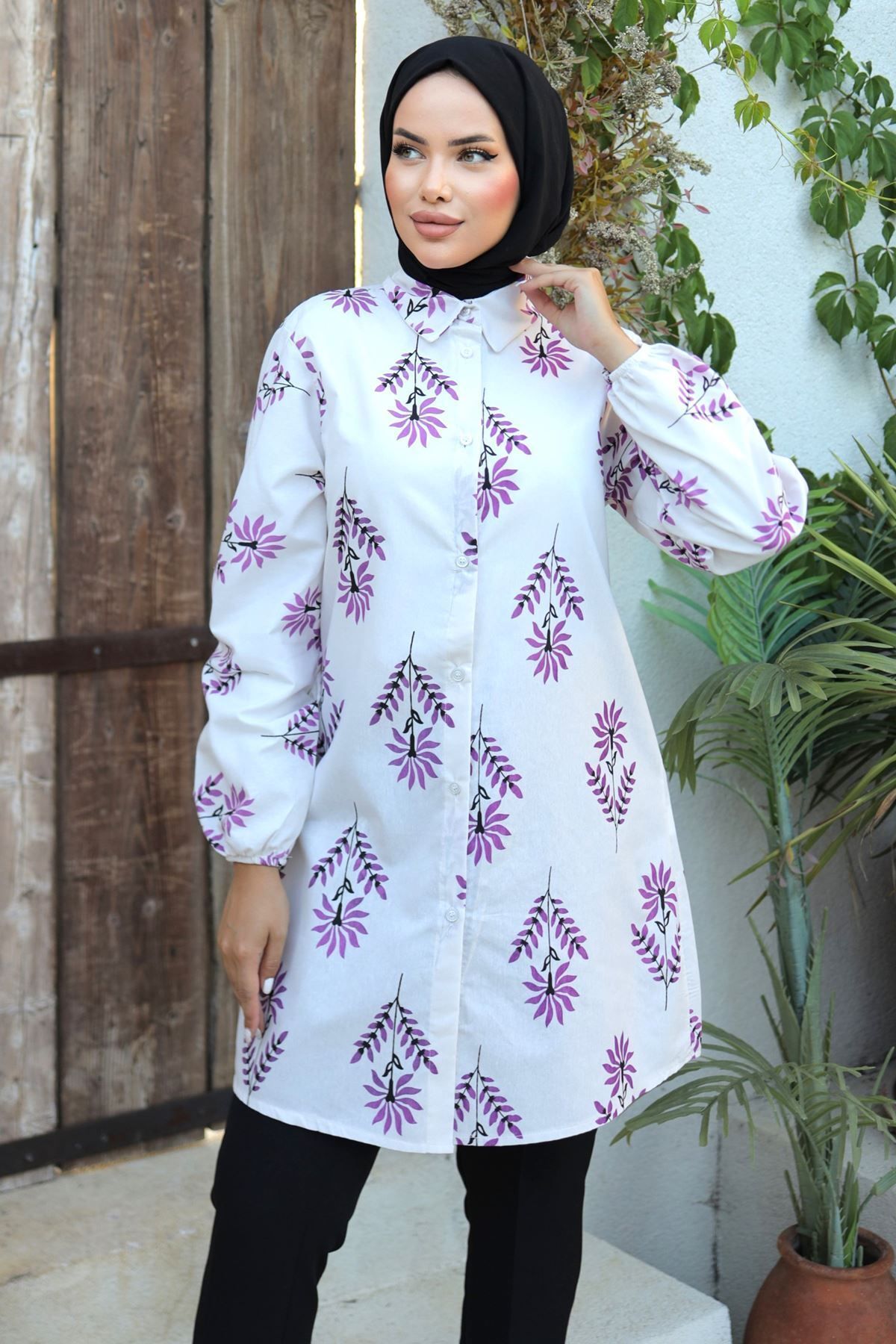 edikli store-Lilac Patterned Shirt - 10047.1778. 3