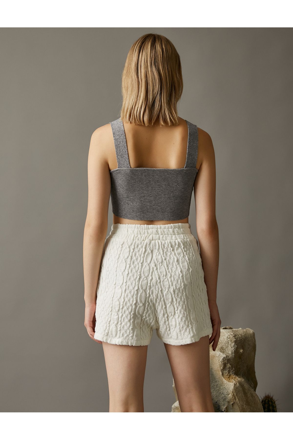 Koton-Strappy Knitwear Crop Top 4