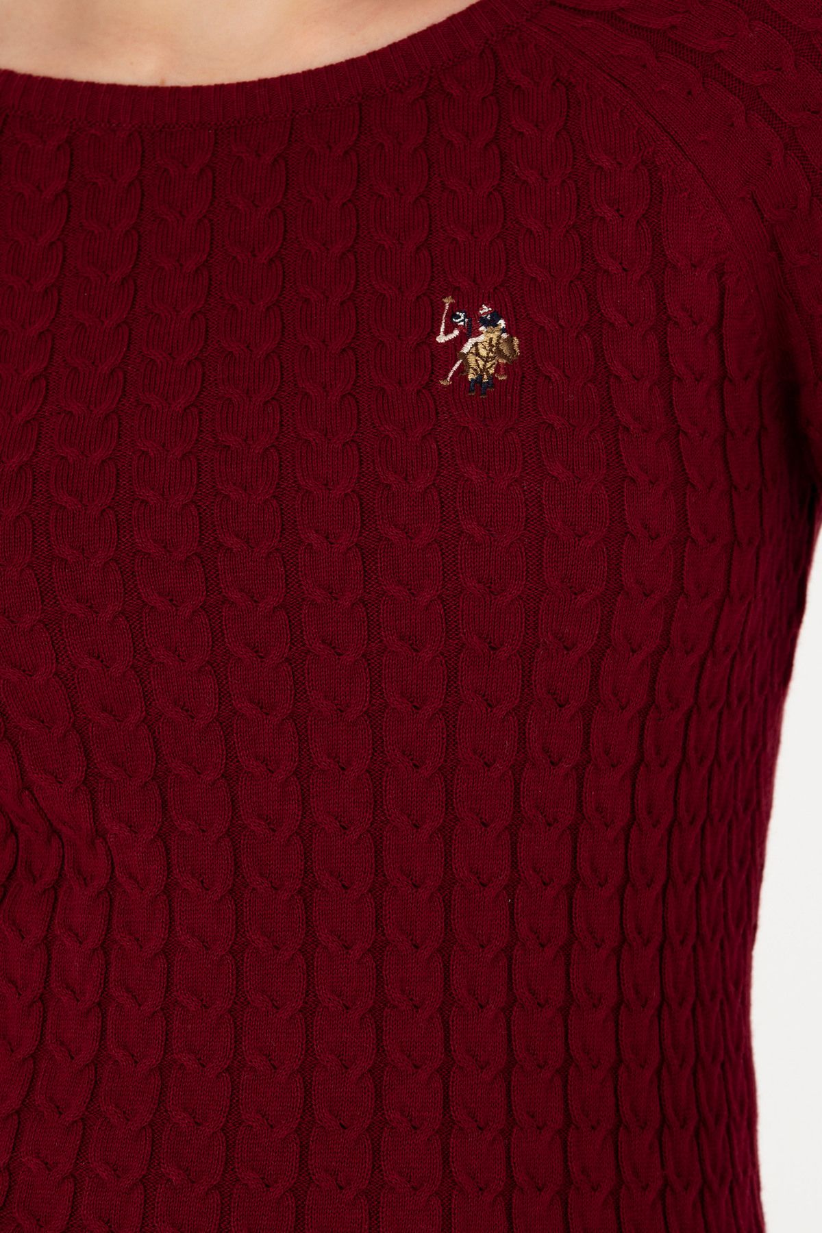 U.S. Polo Assn.-Pulover de bază roșu Claret - Decolteu, Femei, 50269010 -vr014 7