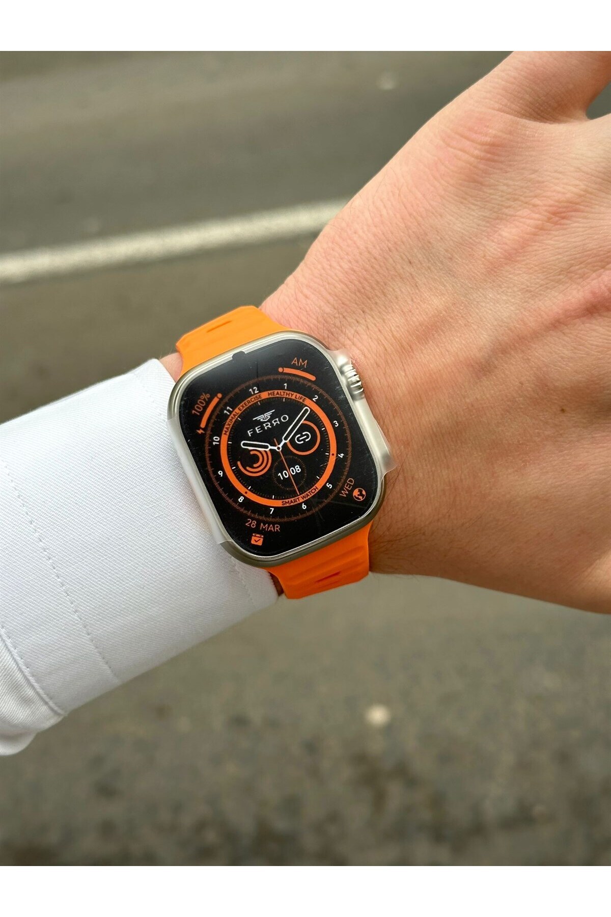 Resim FERRO FSW1112-GT Ultra Grey-Orange Akıllı Kol Saati 