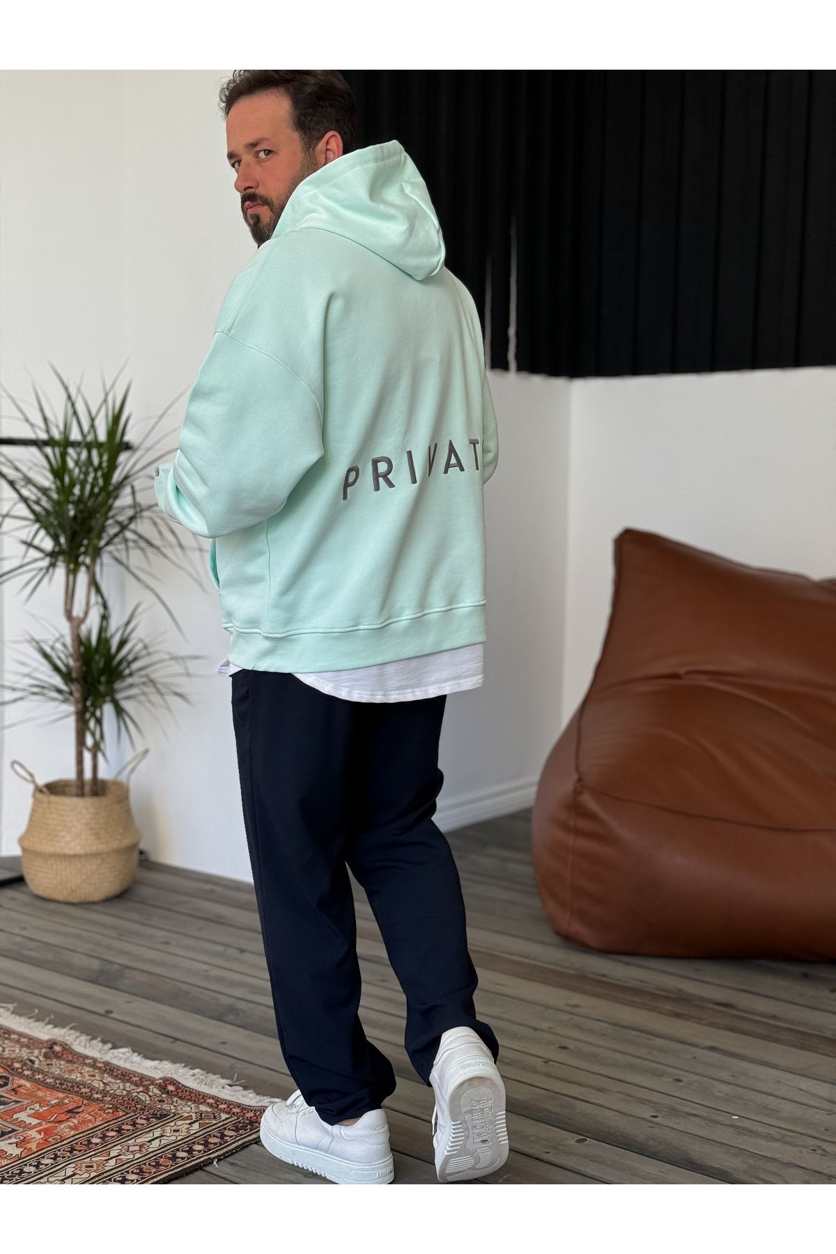 BYBASICMAN-Mint Green Heavyweight Private Embroidered Sweat BY-053 6