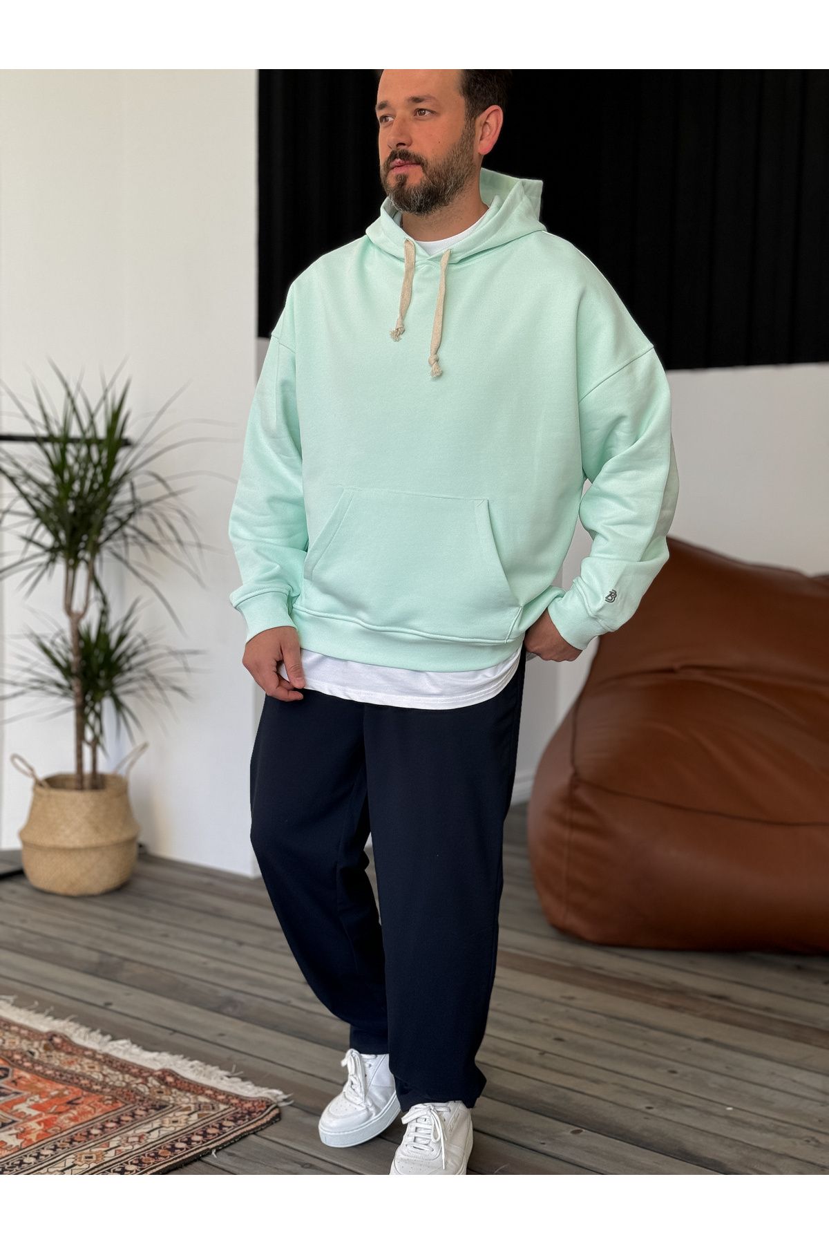 BYBASICMAN-Mint Green Heavyweight Private Embroidered Sweat BY-053 2