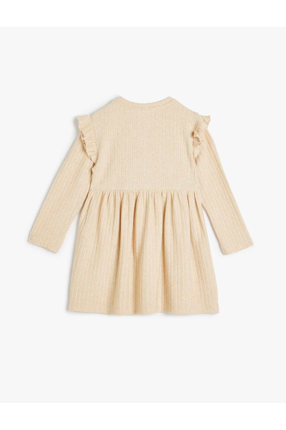 Koton Elbise Uzun Kollu Dokulu Fırfır Detaylı Düğmeli fotoğrafı 2 (önizleme)