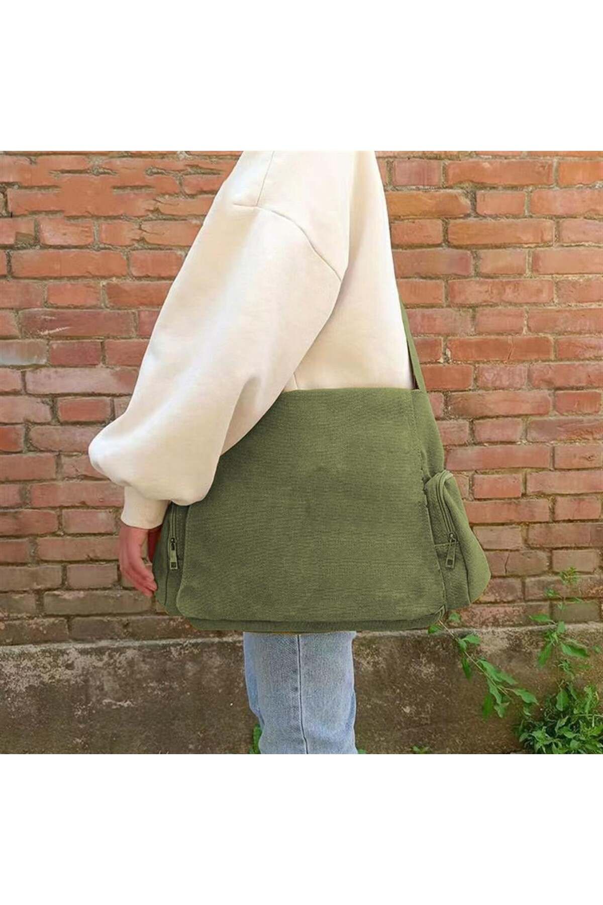 DESTİNE-Loots the Smiths Printed Unisex Green Messenger Bag 4