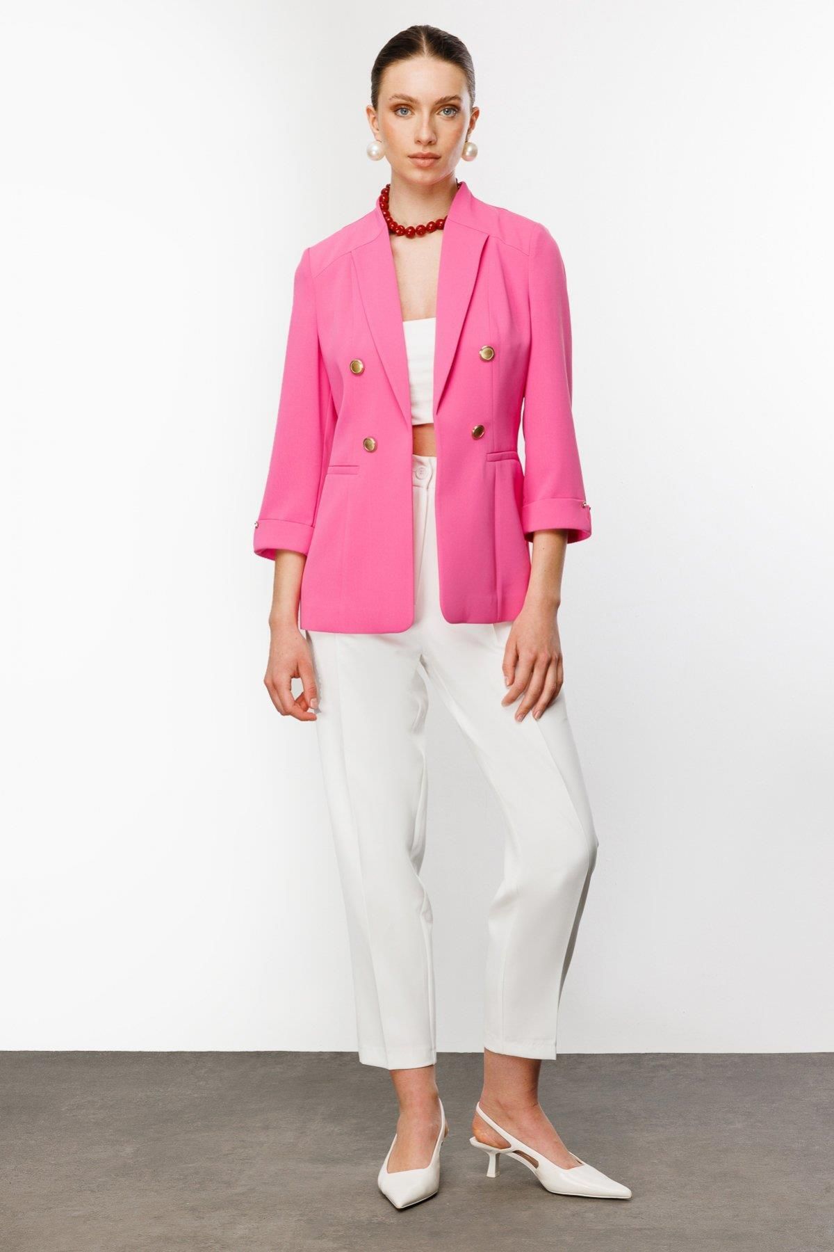 Ekol-05204 Model Pink Jacket 1