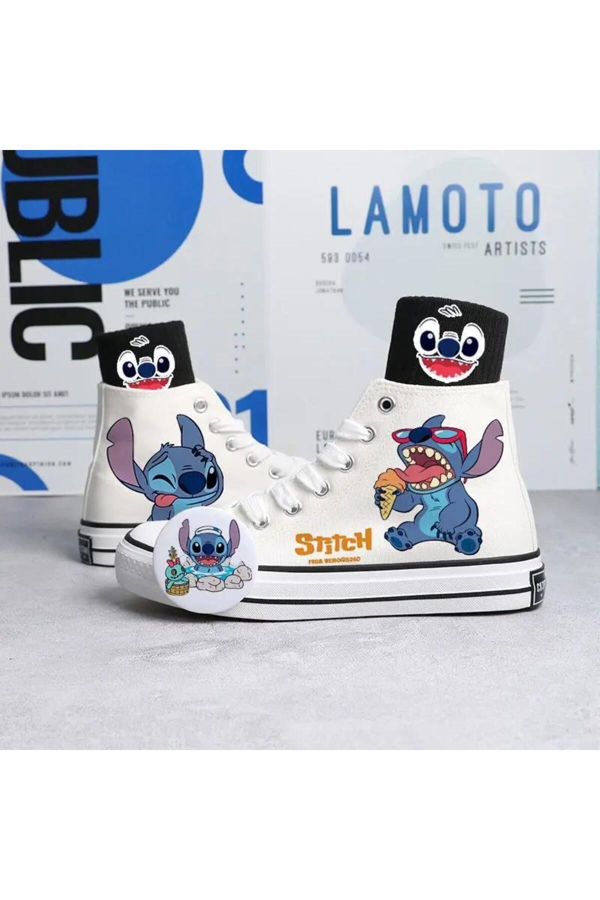 BAREM BUTİK Barem Butik  Stitch Baskılı Kanvas Ayakkabı