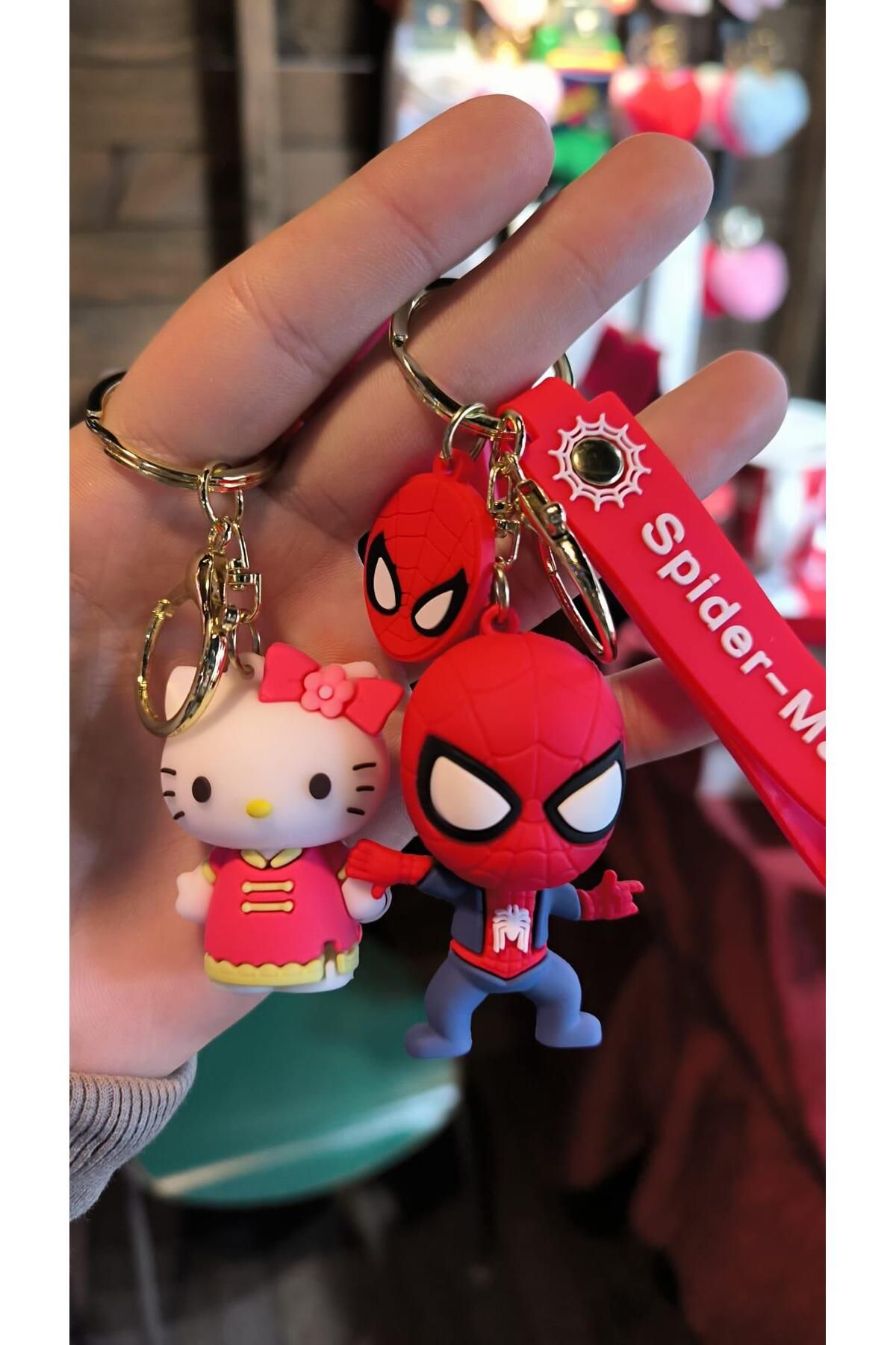 BAREM BUTİK Barem Butik  Spider & Kitty Çift Silikon Anahtarlık