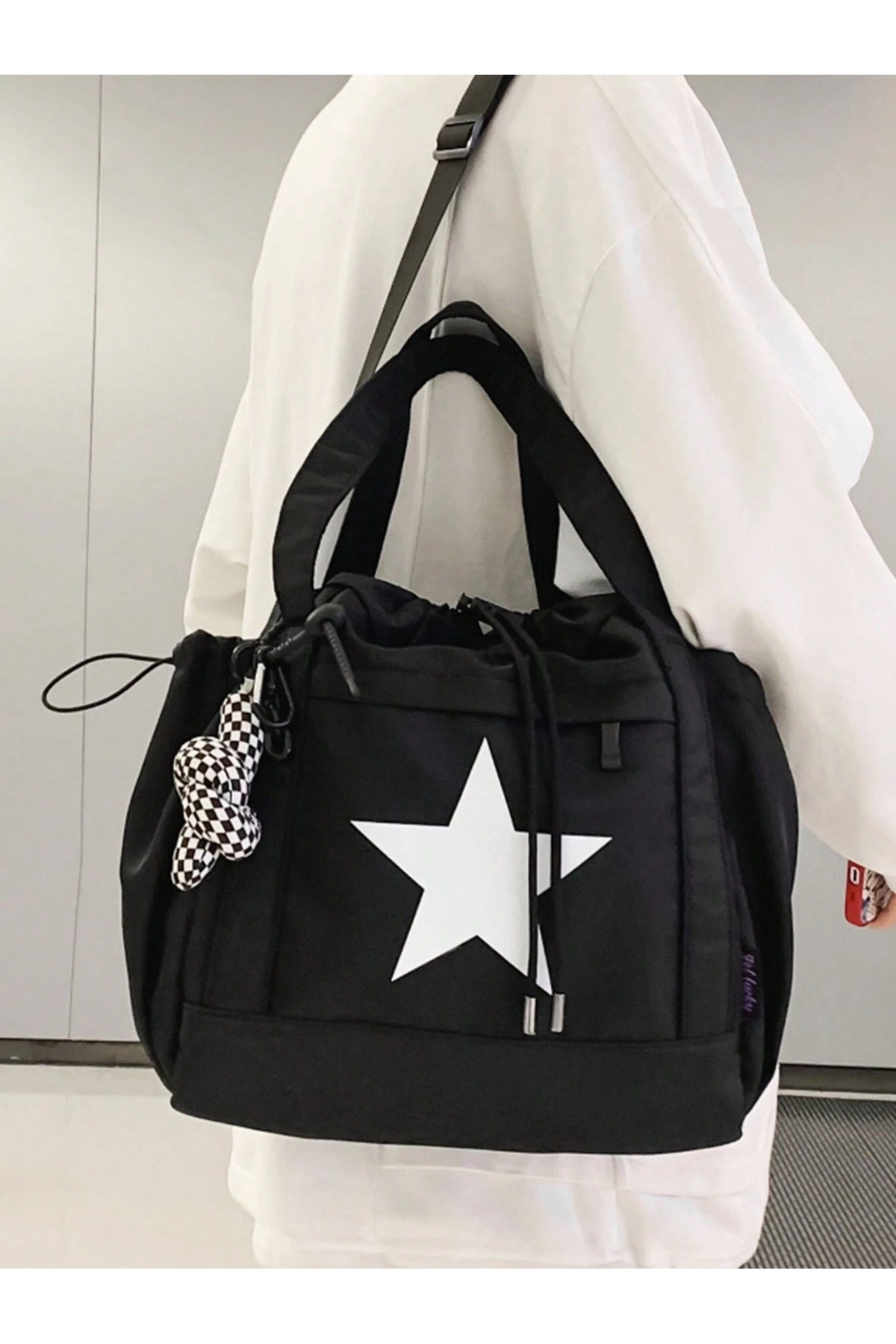 Toum dompuleri moda Star Detail Large Capacity Postacı Çantası görsel 4