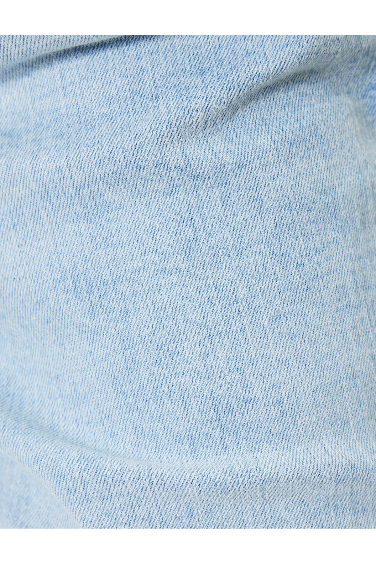 Koton-Τζιν σορτς Bermuda Cut Slim Fit - με μανσέτες και λεπτομέρειες 6
