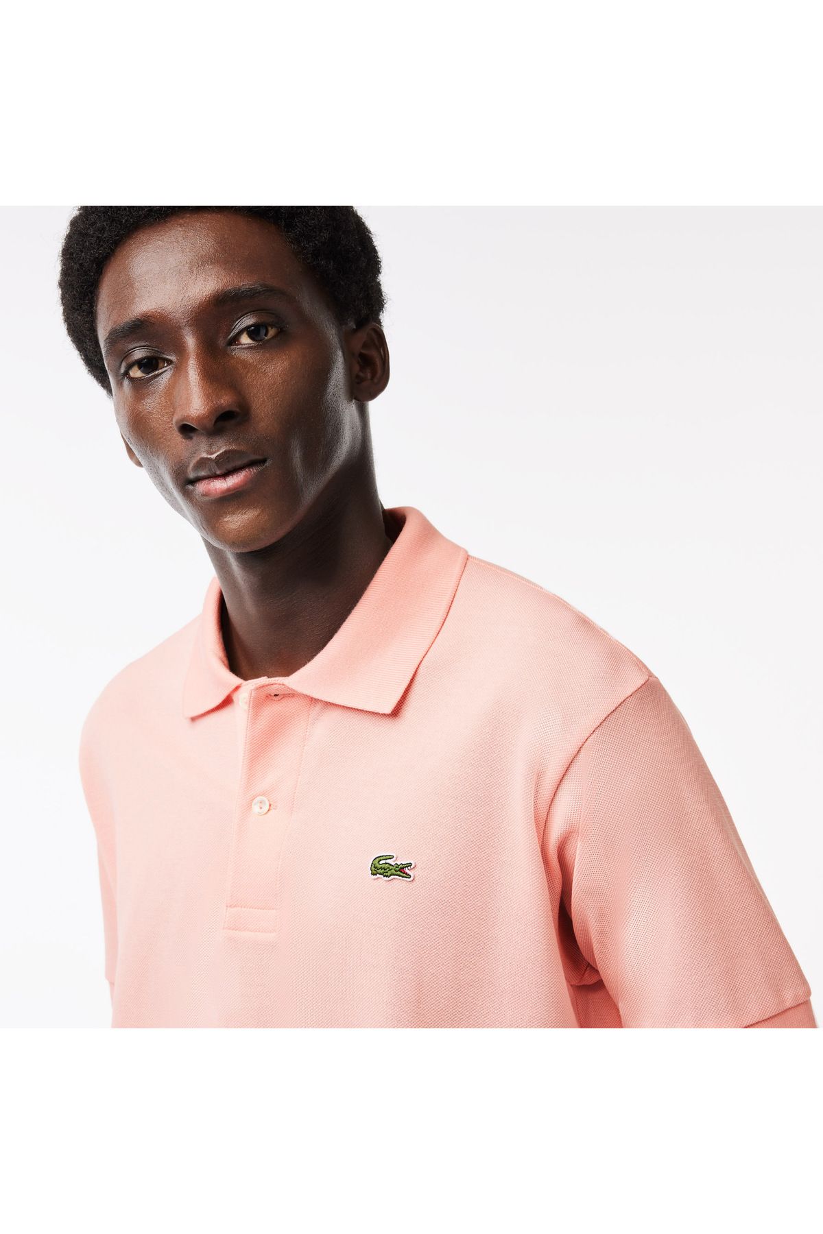 تی شرت یقه پولو صورتی مردانه کلاسیک Fit L.12.12 Pink Polo Lacoste