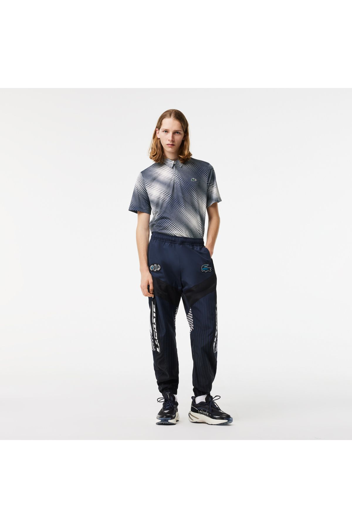 شلوار گرمکن مشکی مردانه لباس چاپی مناسب شش Lacoste